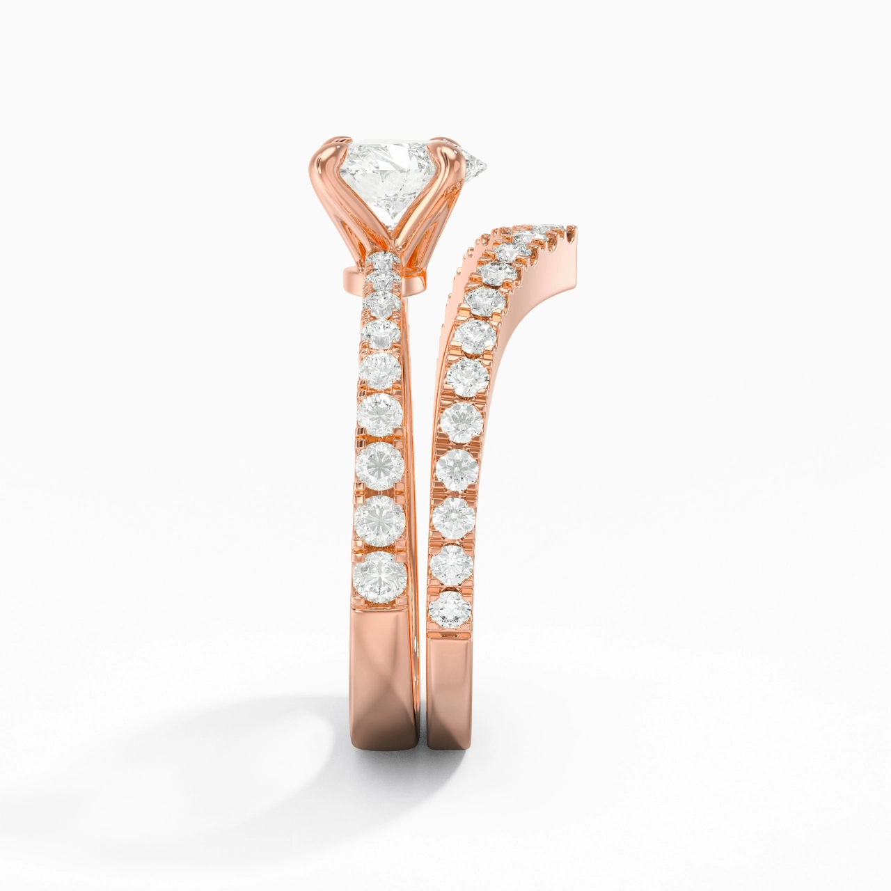 18K Rose Gold Plated Classic Bridal Set