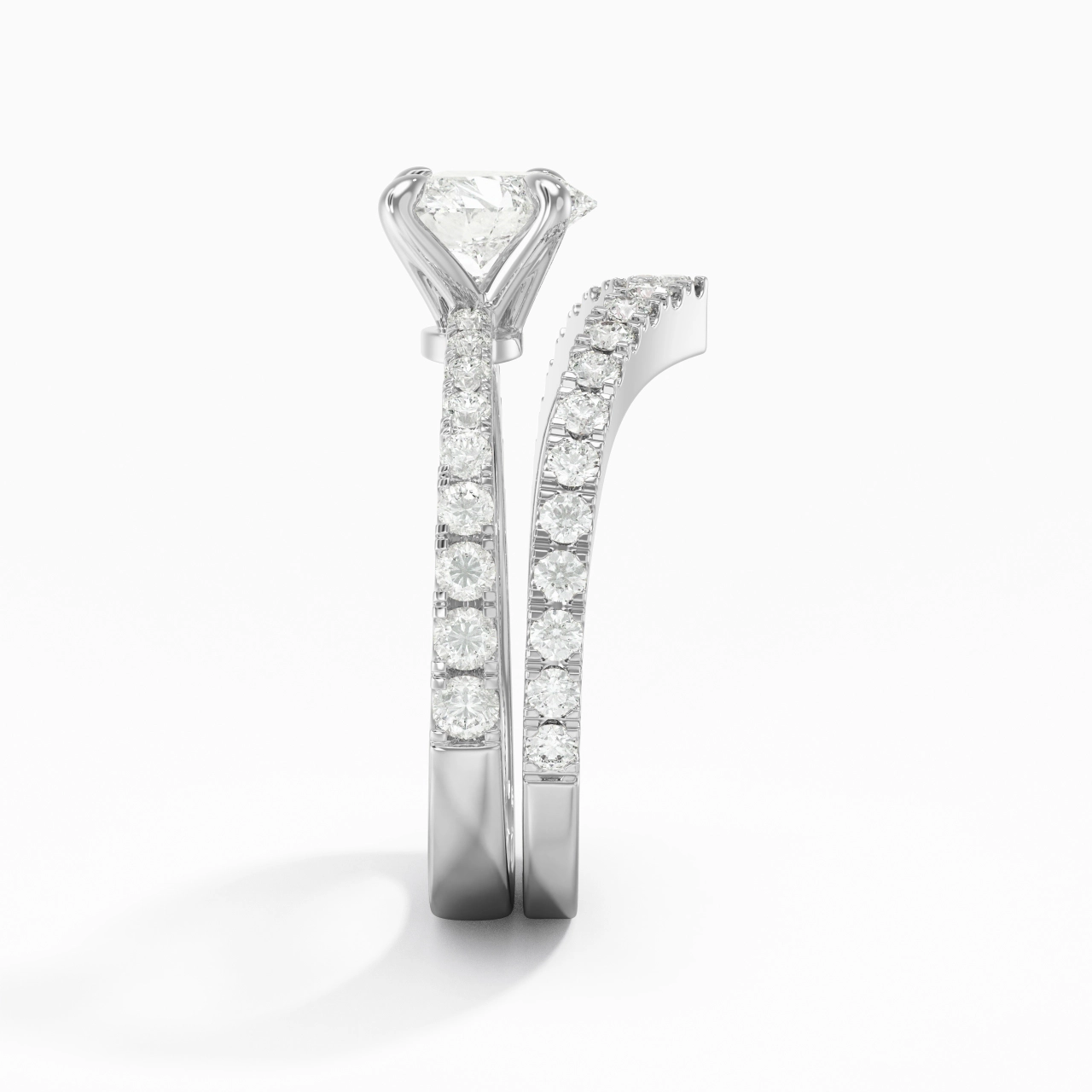 White Gold Plated Classic Bridal Set