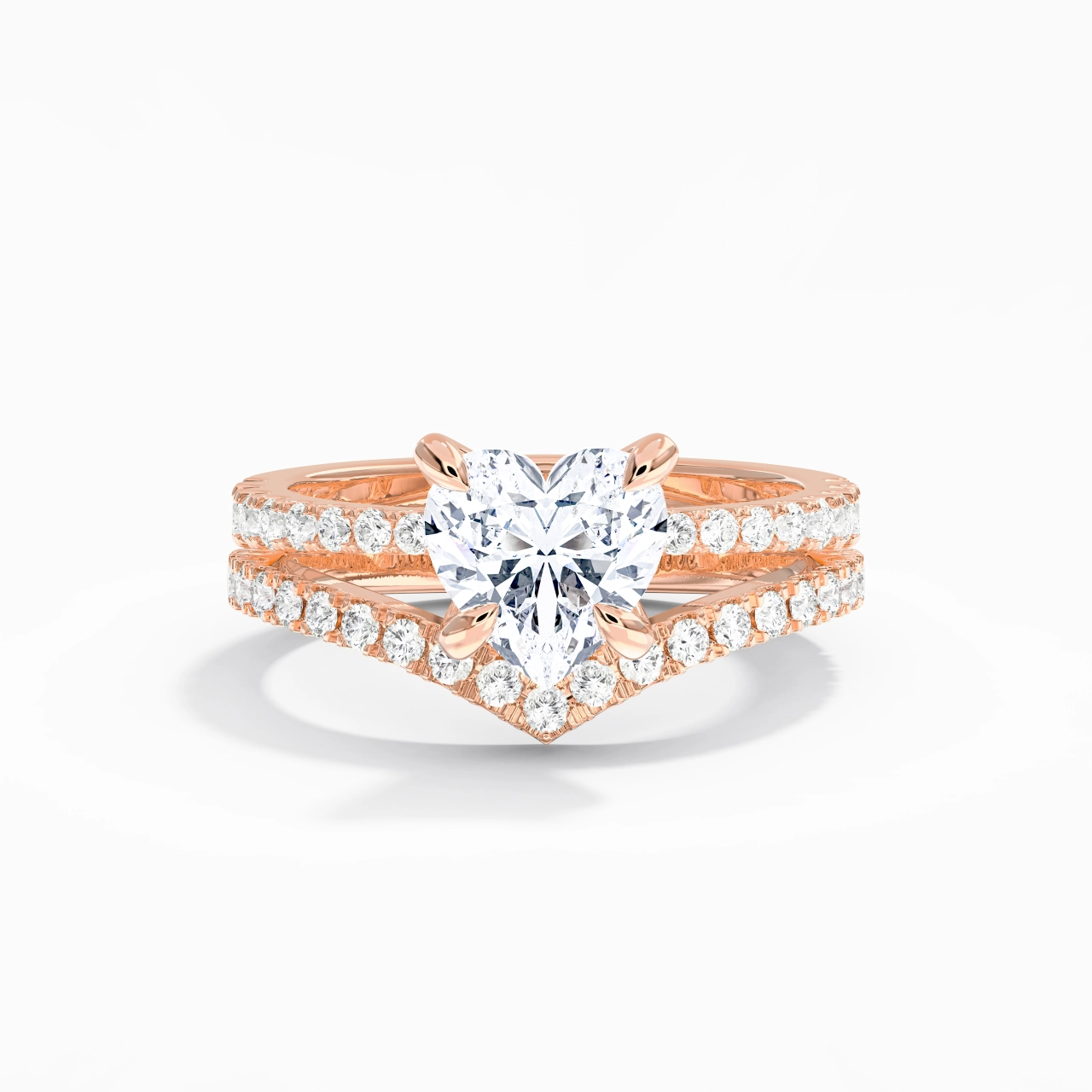 18K Rose Gold Plated Classic Bridal Set