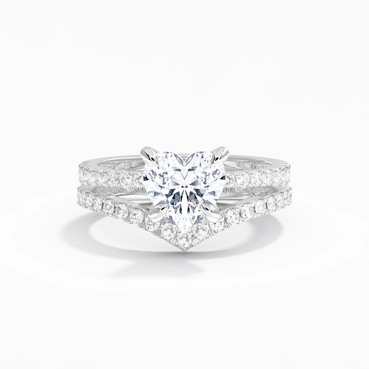 White Gold Plated Classic Bridal Set