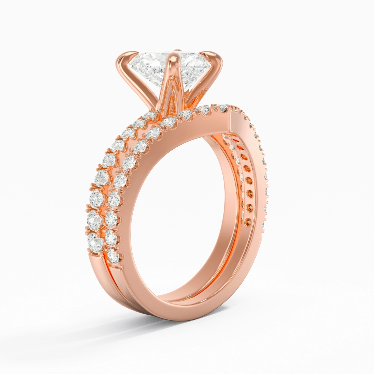 18K Rose Gold Plated Classic Bridal Set