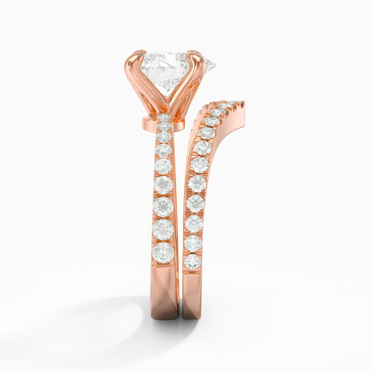 18K Rose Gold Plated Classic Bridal Set