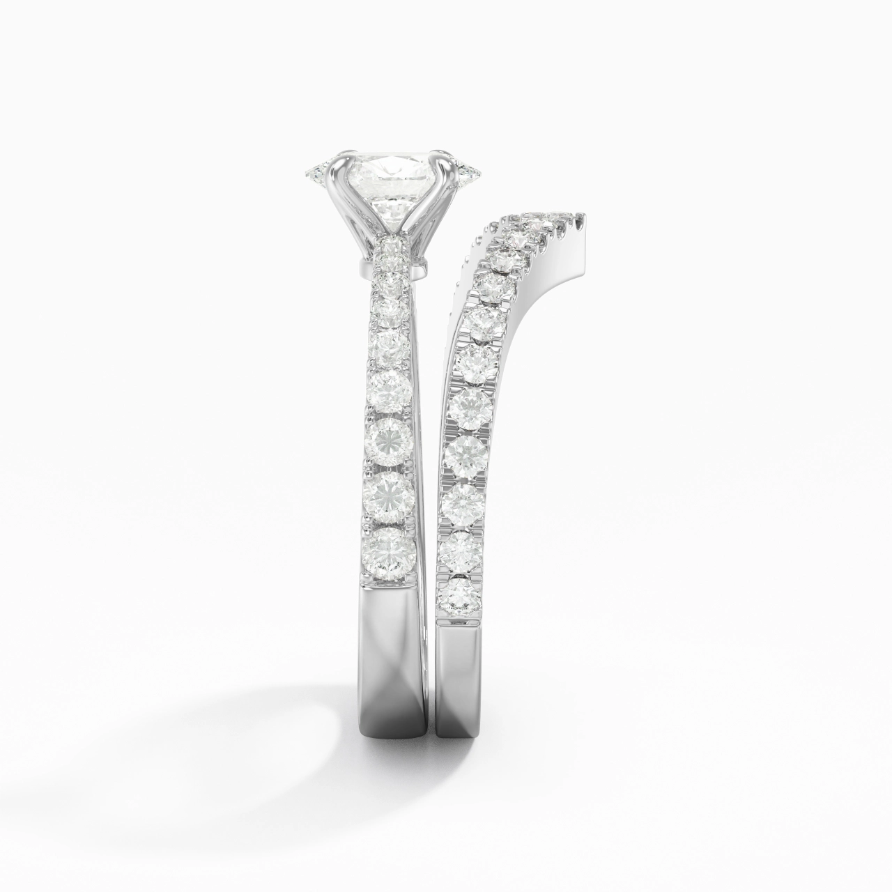 White Gold Plated Classic Bridal Set