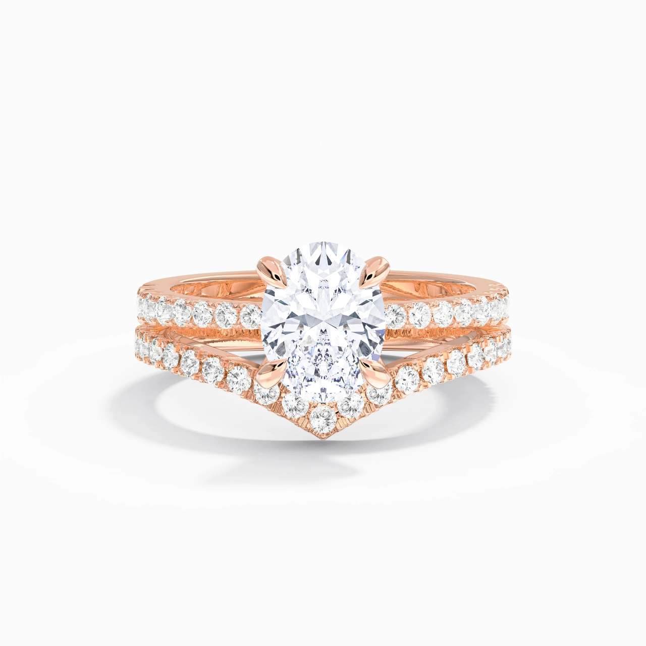 18K Rose Gold Plated Classic Bridal Set