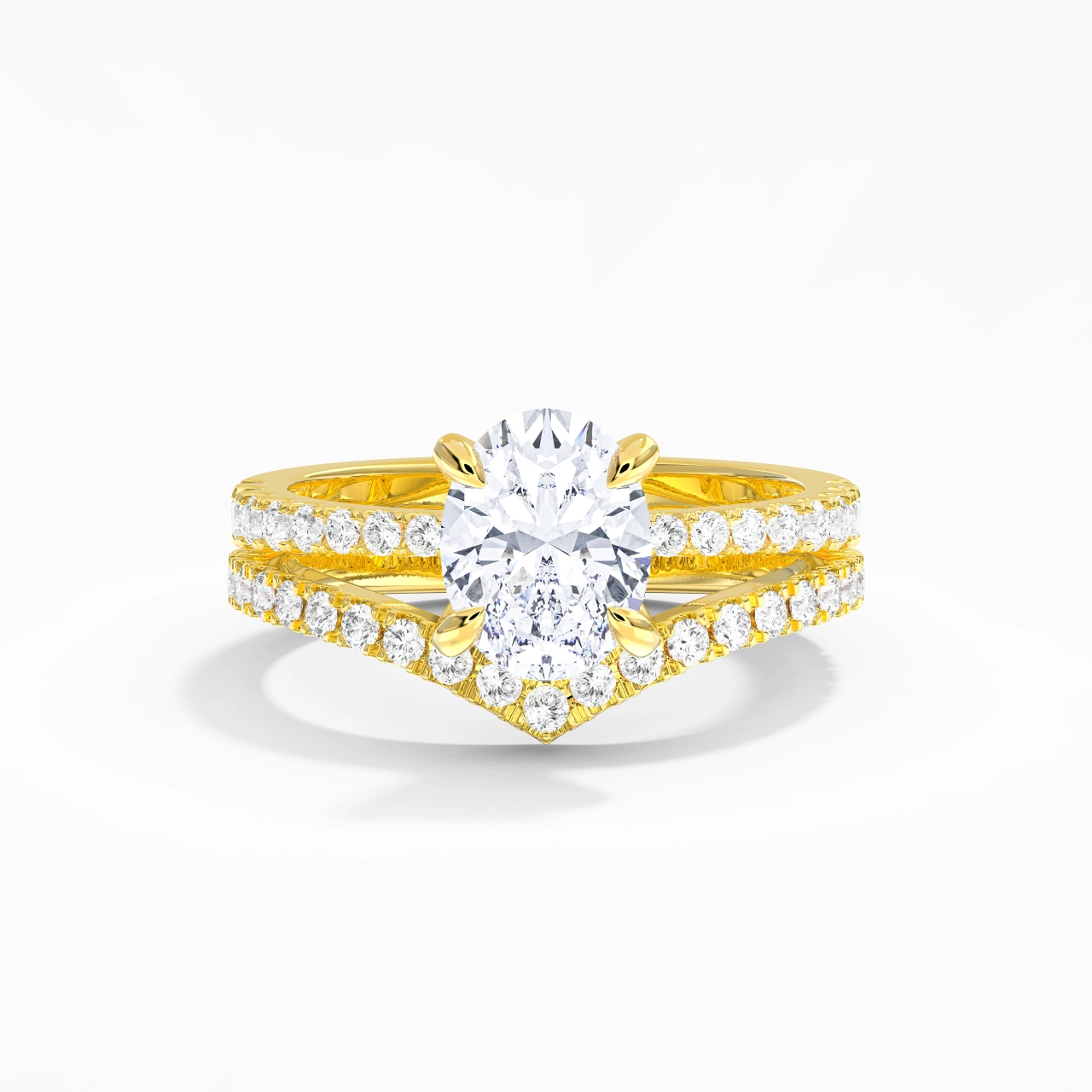 18K Yellow Gold Plated Classic Bridal Set