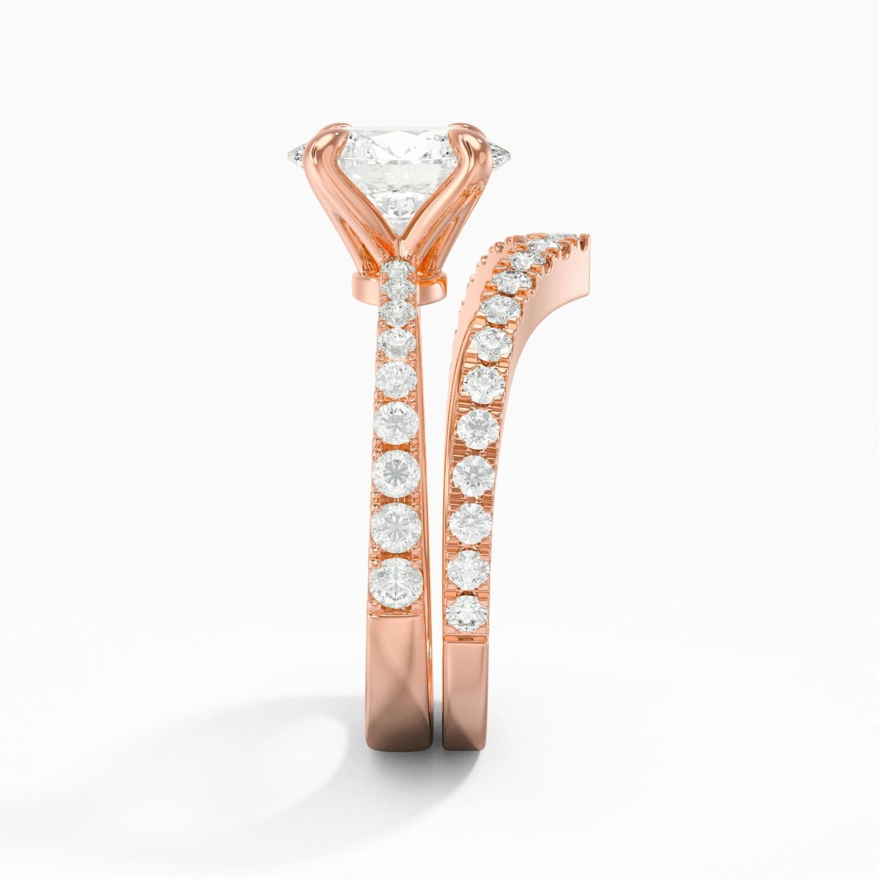 18K Rose Gold Plated Classic Bridal Set