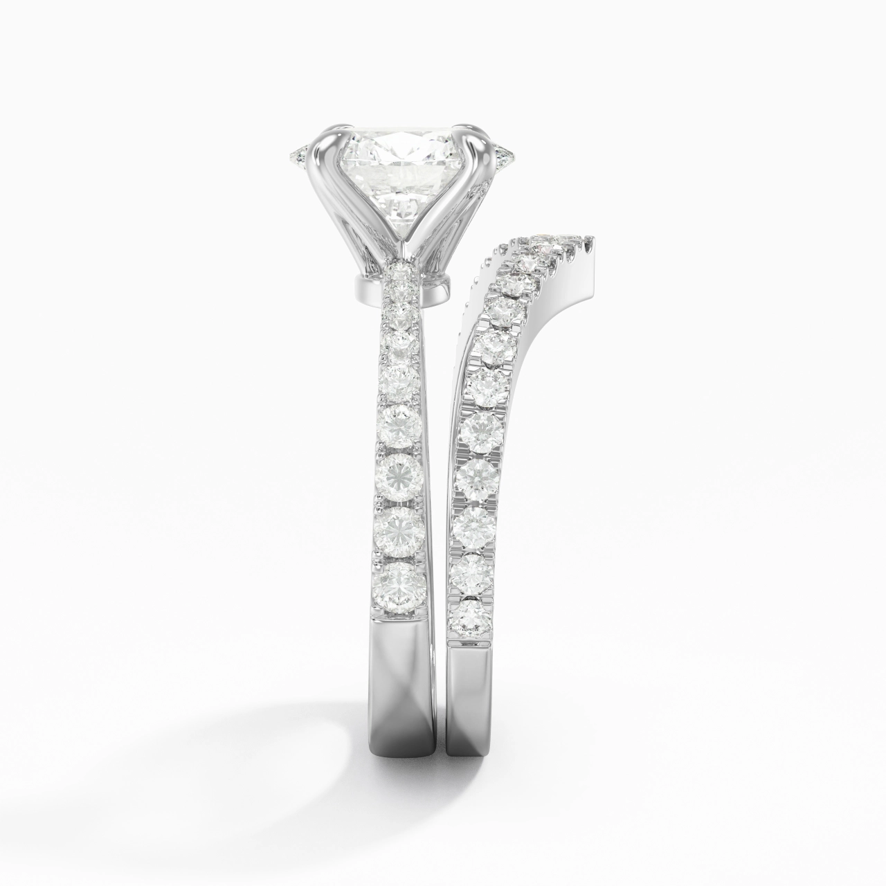 White Gold Plated Classic Bridal Set