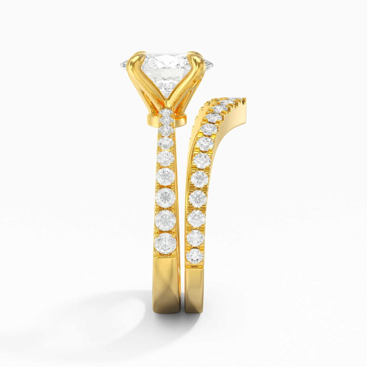 18K Yellow Gold Plated Classic Bridal Set