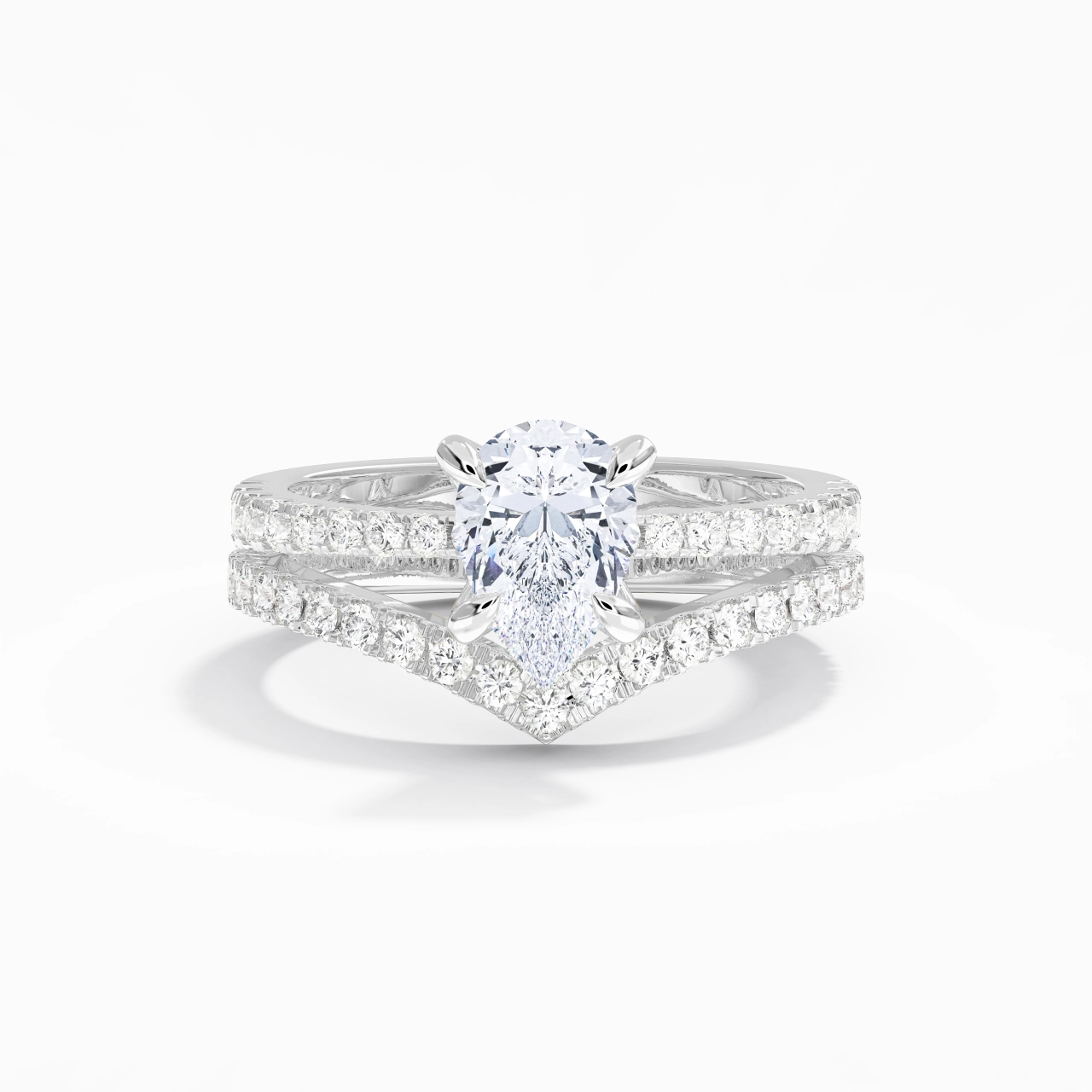 White Gold Plated Classic Bridal Set