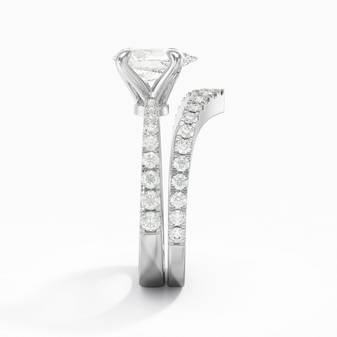 White Gold Plated Classic Bridal Set