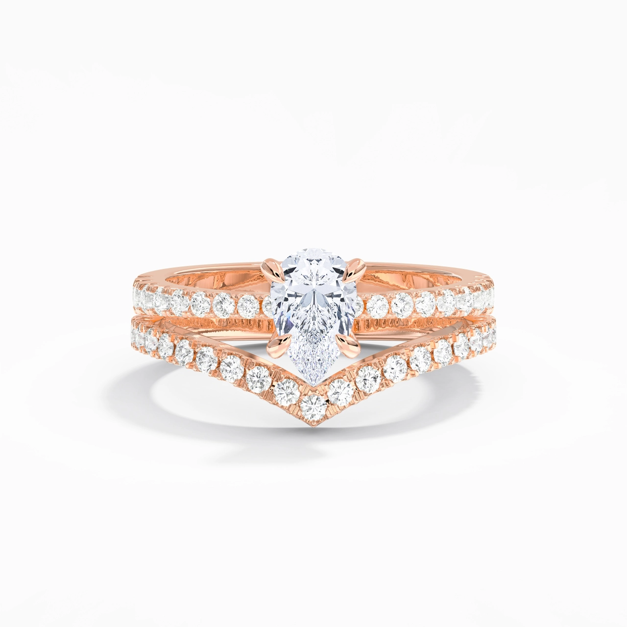 18K Rose Gold Plated Classic Bridal Set