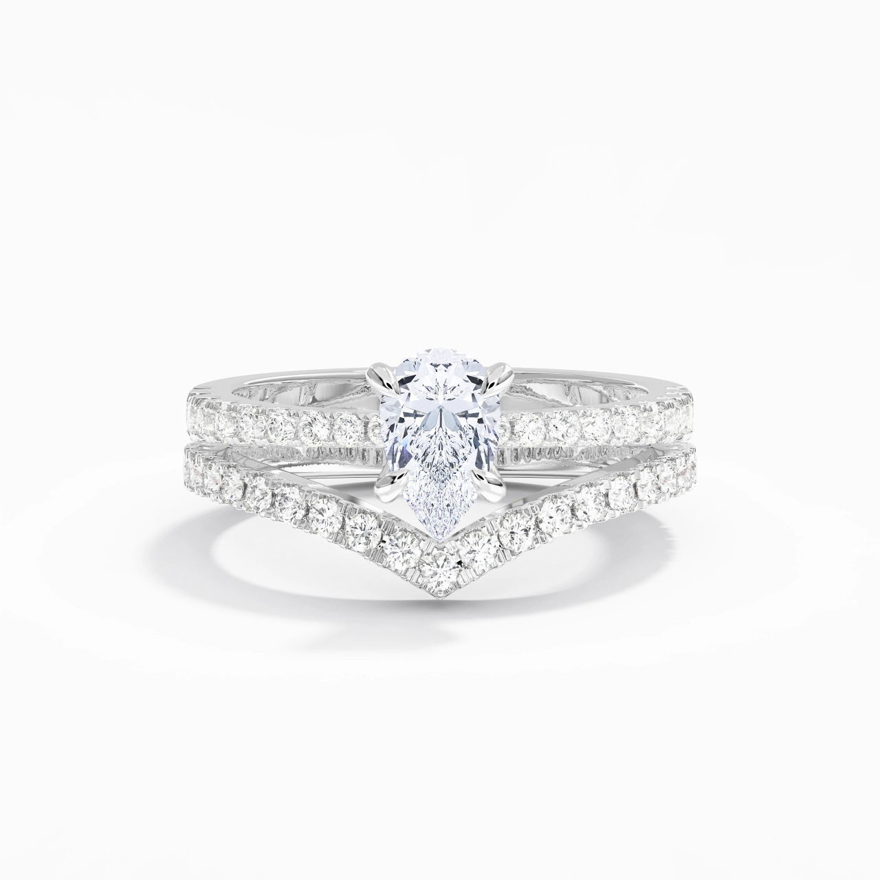 White Gold Plated Classic Bridal Set