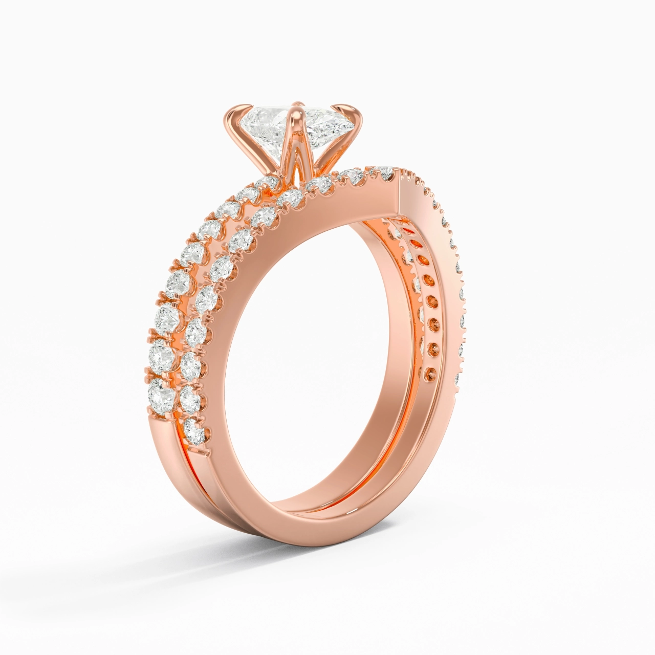 18K Rose Gold Plated Classic Bridal Set
