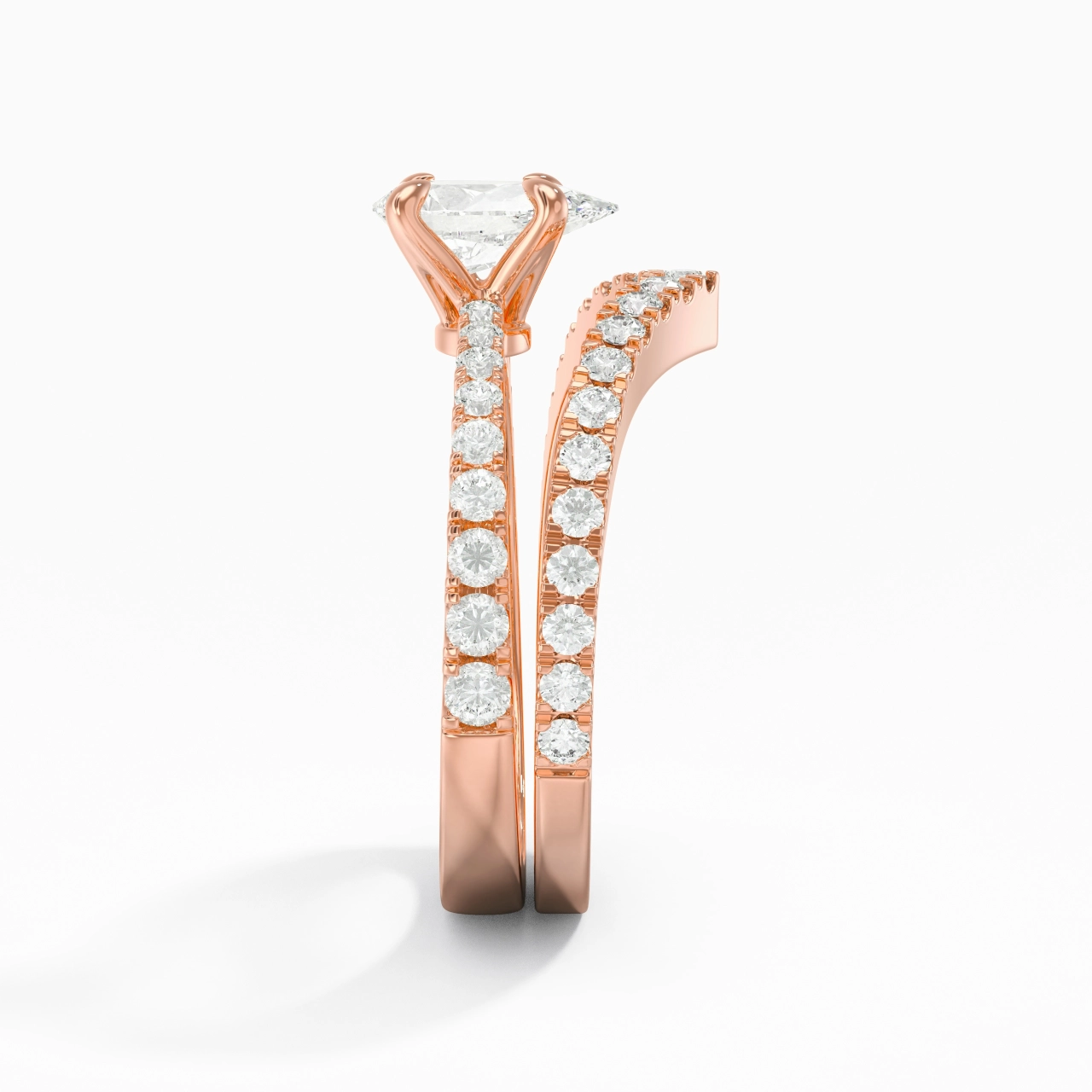 18K Rose Gold Plated Classic Bridal Set