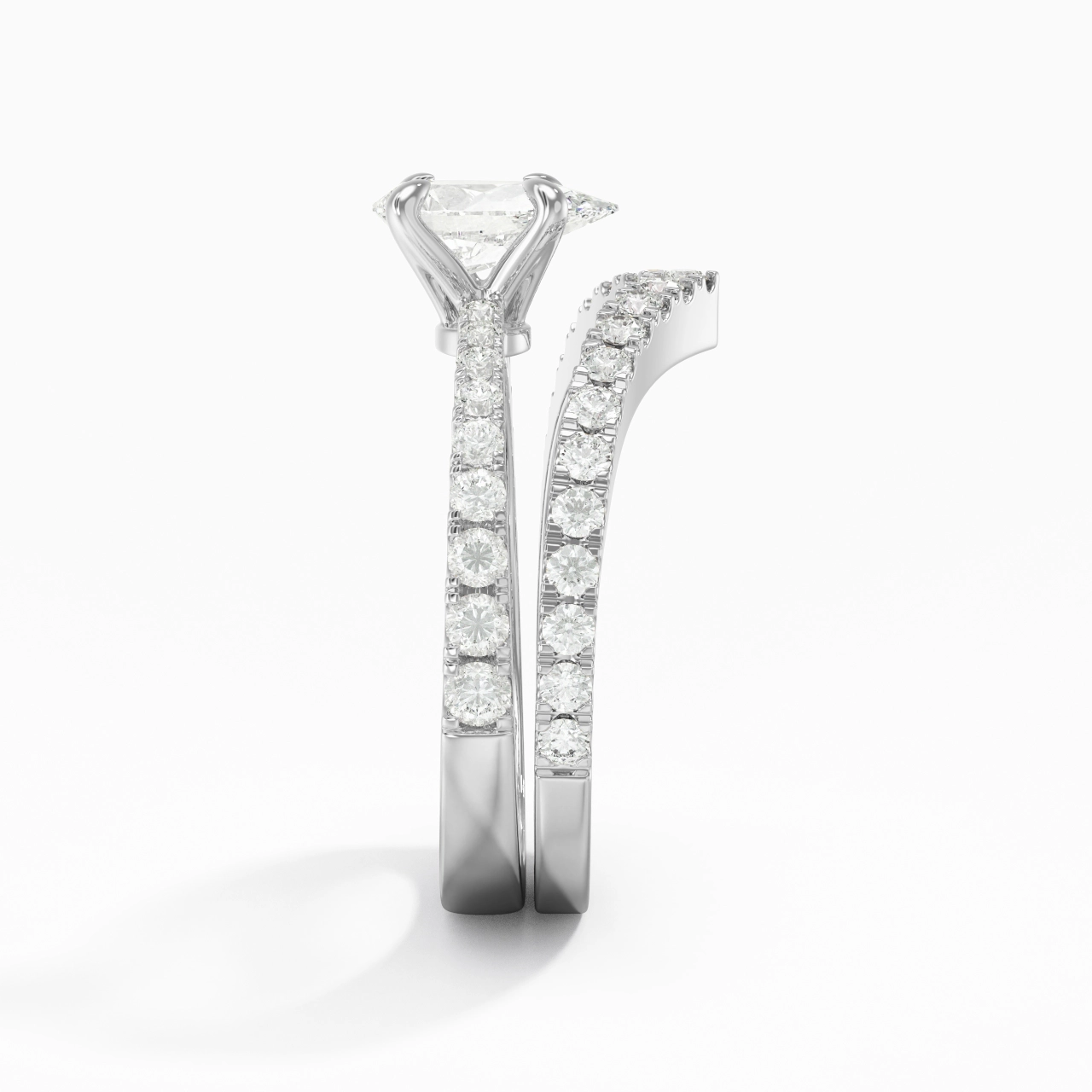 White Gold Plated Classic Bridal Set