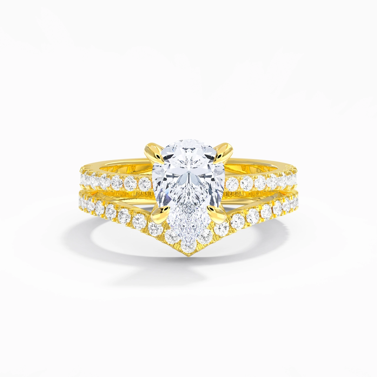 18K Yellow Gold Plated Classic Bridal Set