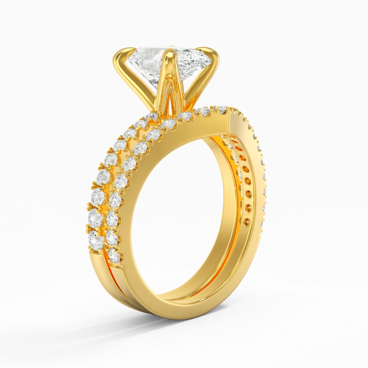 18K Yellow Gold Plated Classic Bridal Set
