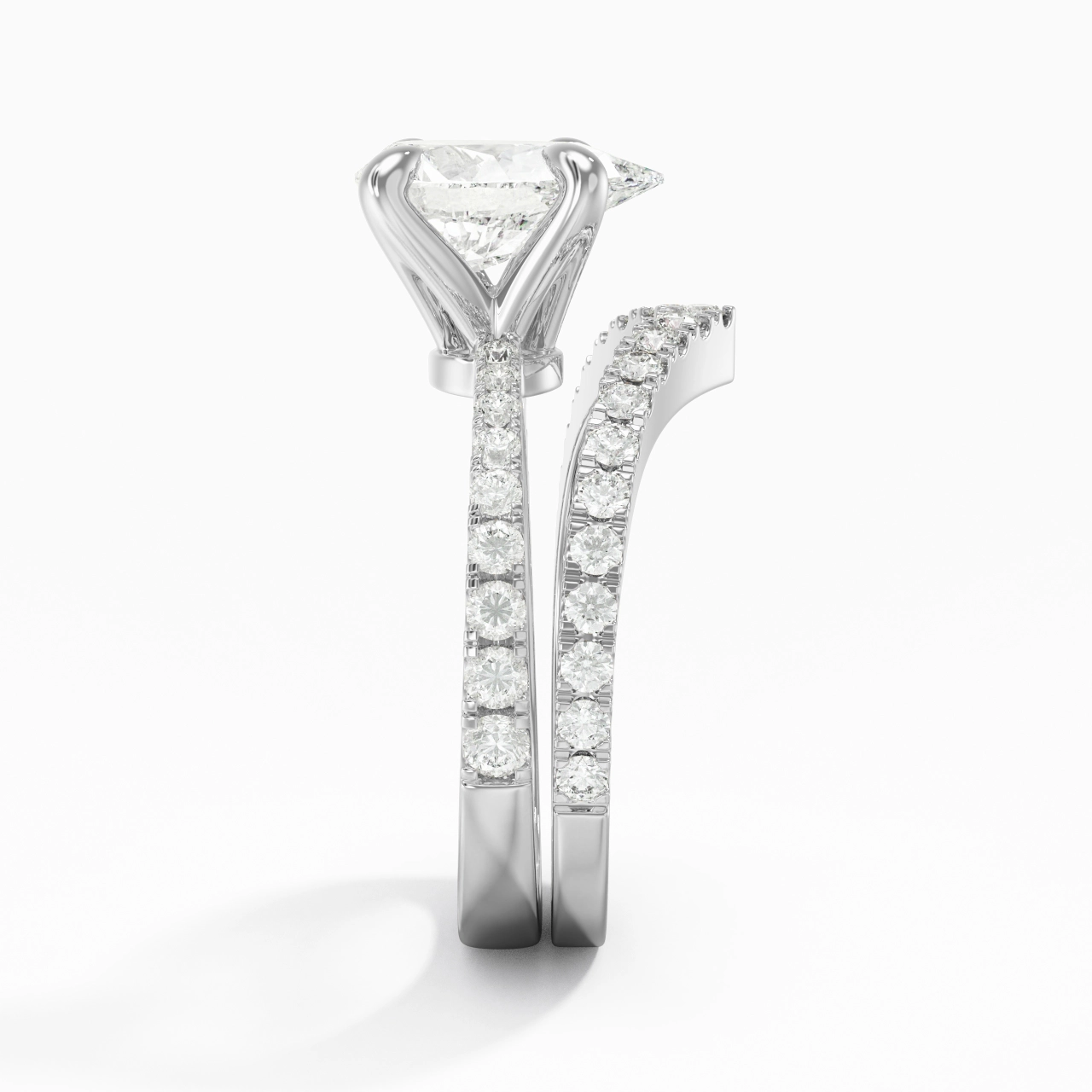 White Gold Plated Classic Bridal Set