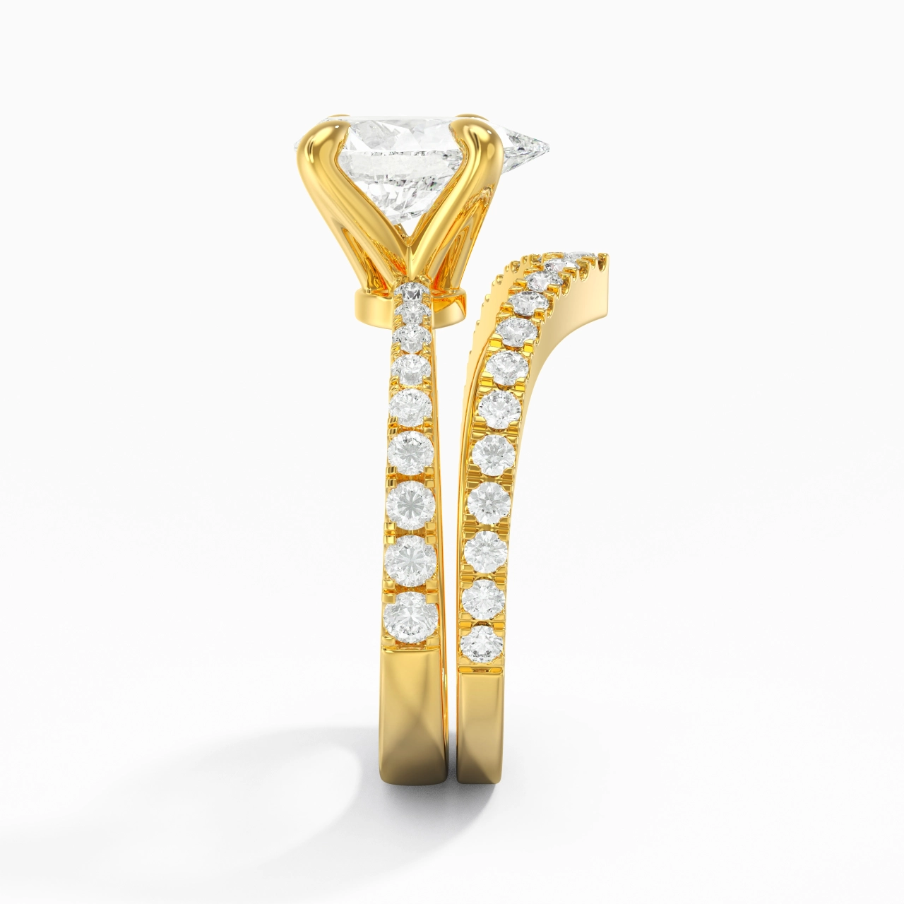 18K Yellow Gold Plated Classic Bridal Set