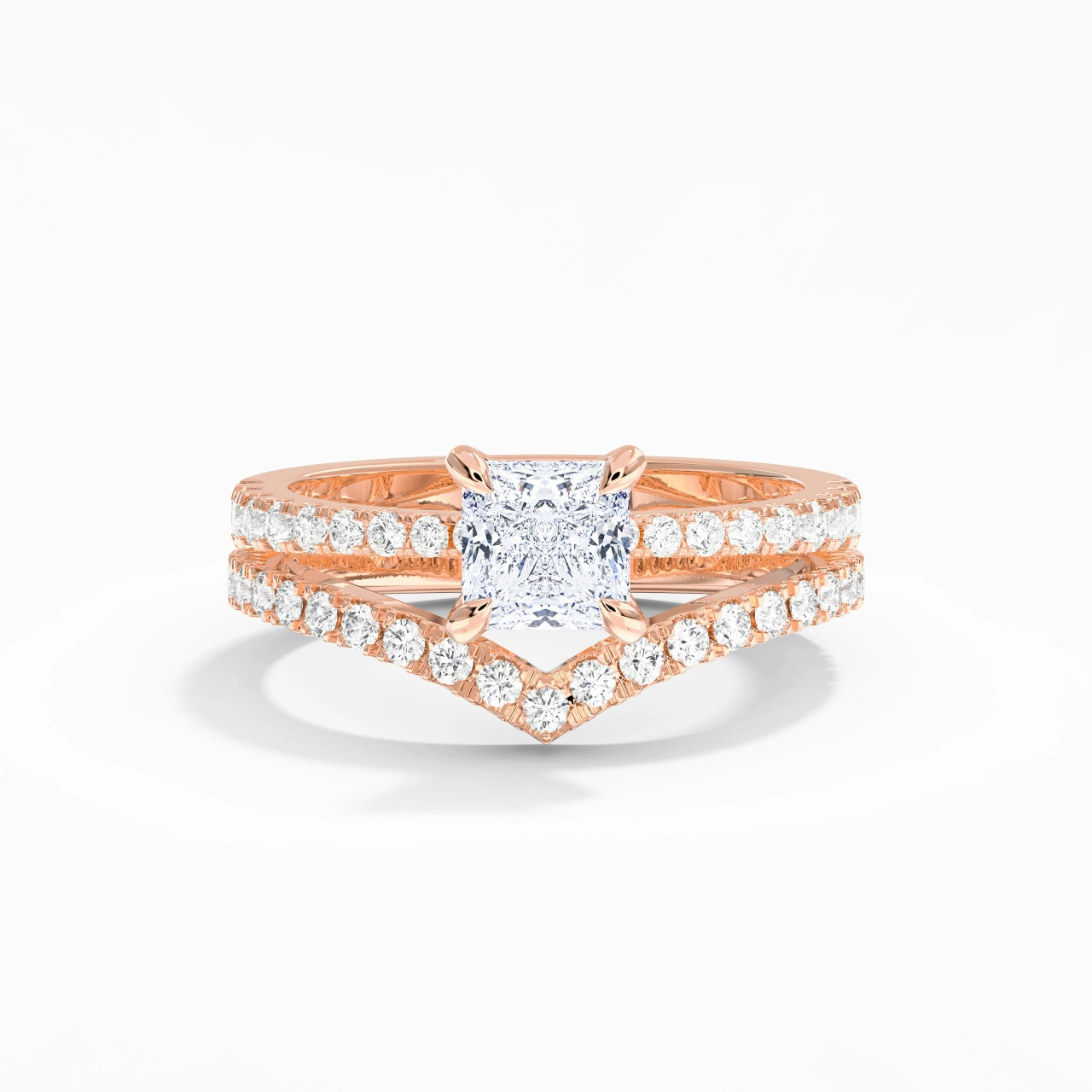 18K Rose Gold Plated Classic Bridal Set
