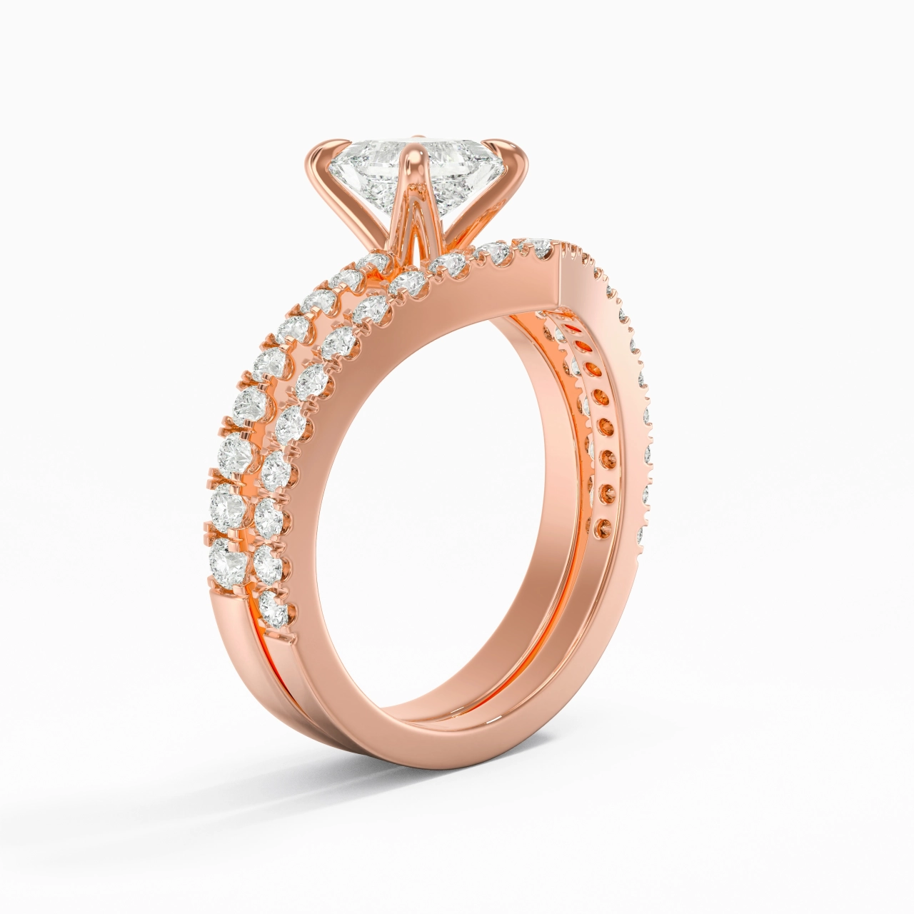 18K Rose Gold Plated Classic Bridal Set