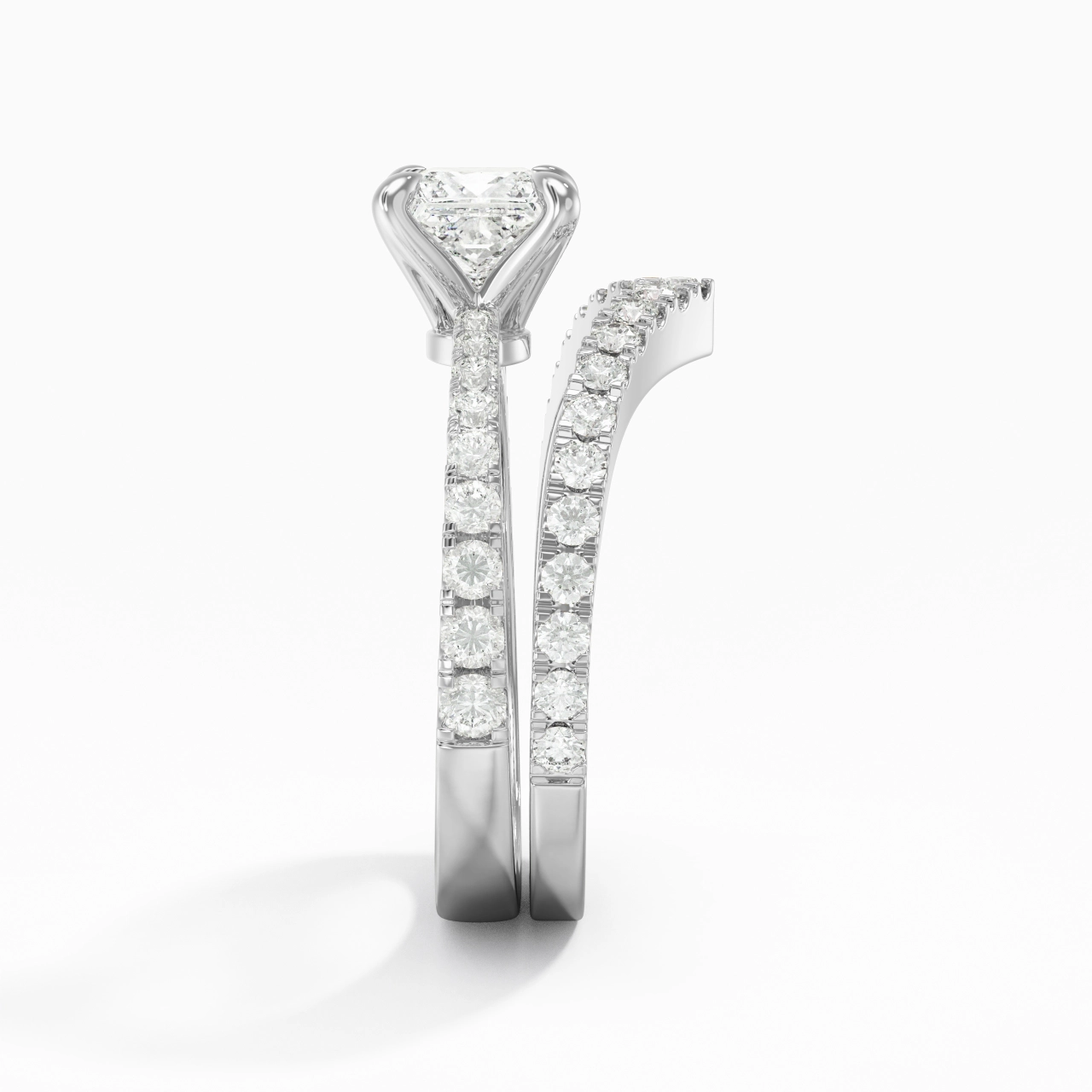 White Gold Plated Classic Bridal Set