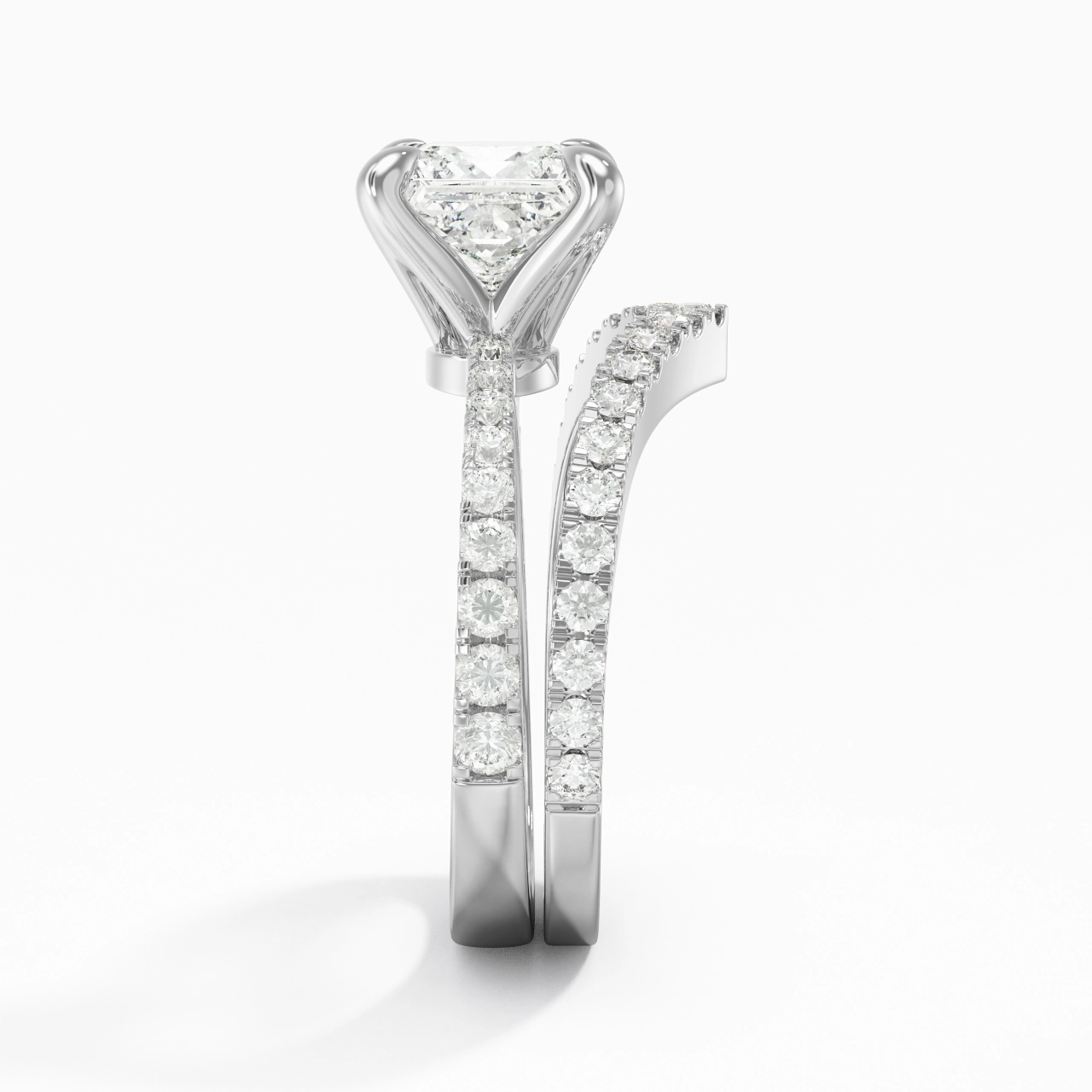 White Gold Plated Classic Bridal Set