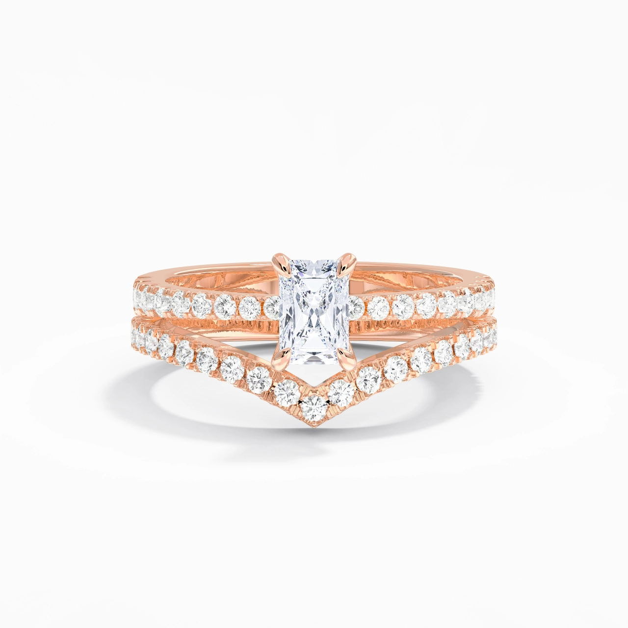 18K Rose Gold Plated Classic Bridal Set
