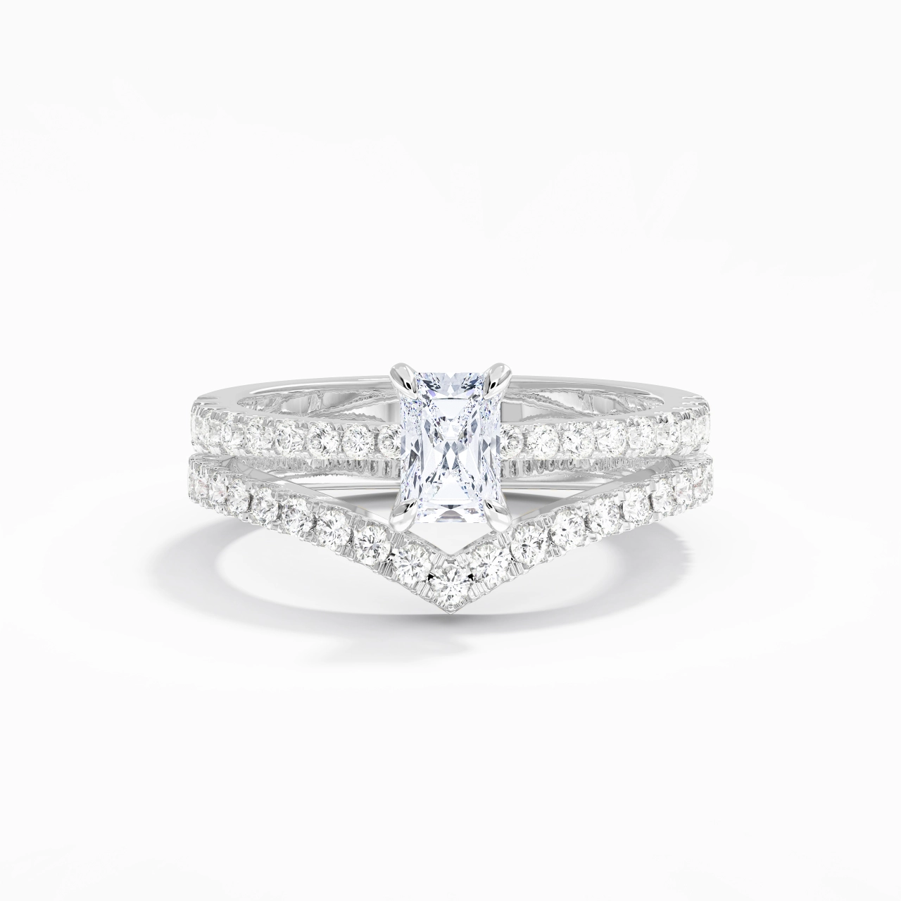 White Gold Plated Classic Bridal Set