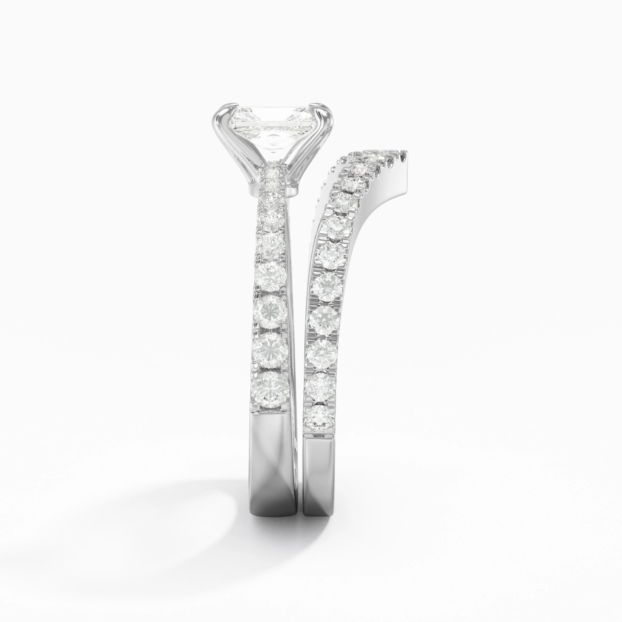White Gold Plated Classic Bridal Set