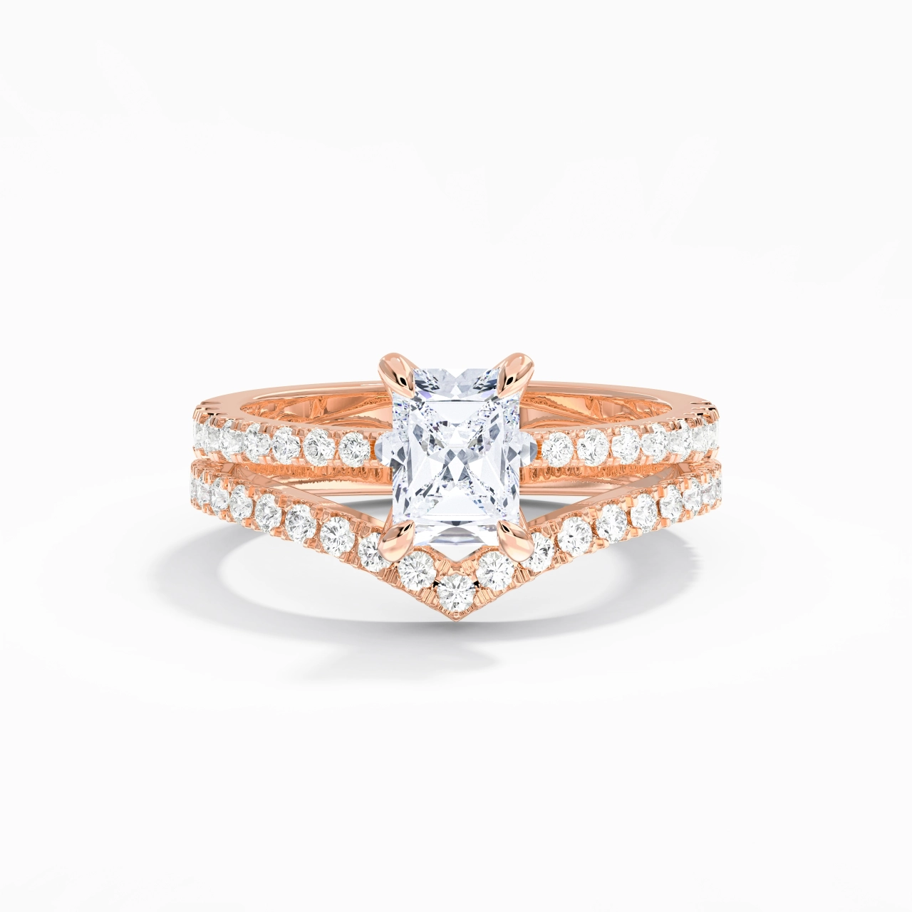 18K Rose Gold Plated Classic Bridal Set