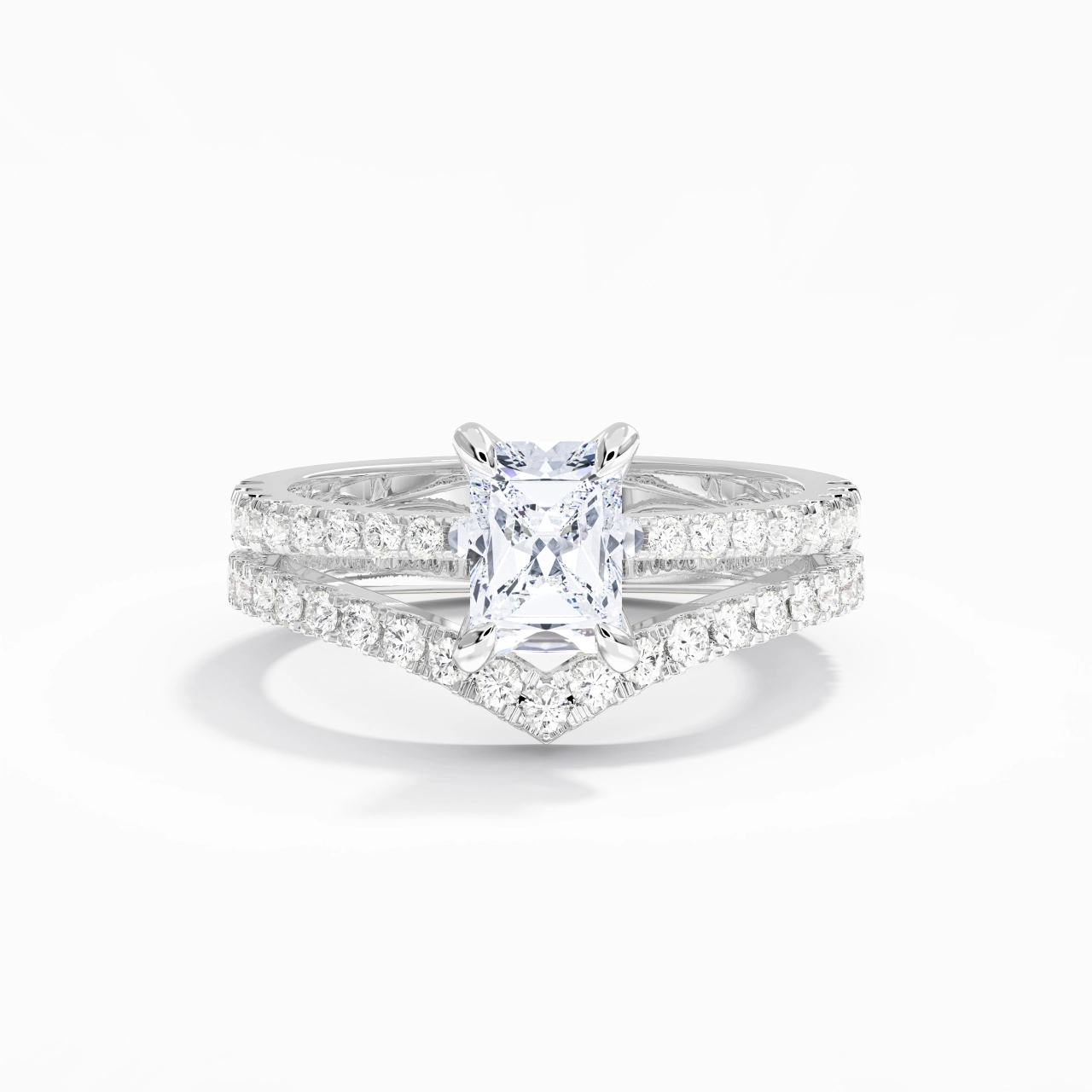 White Gold Plated Classic Bridal Set