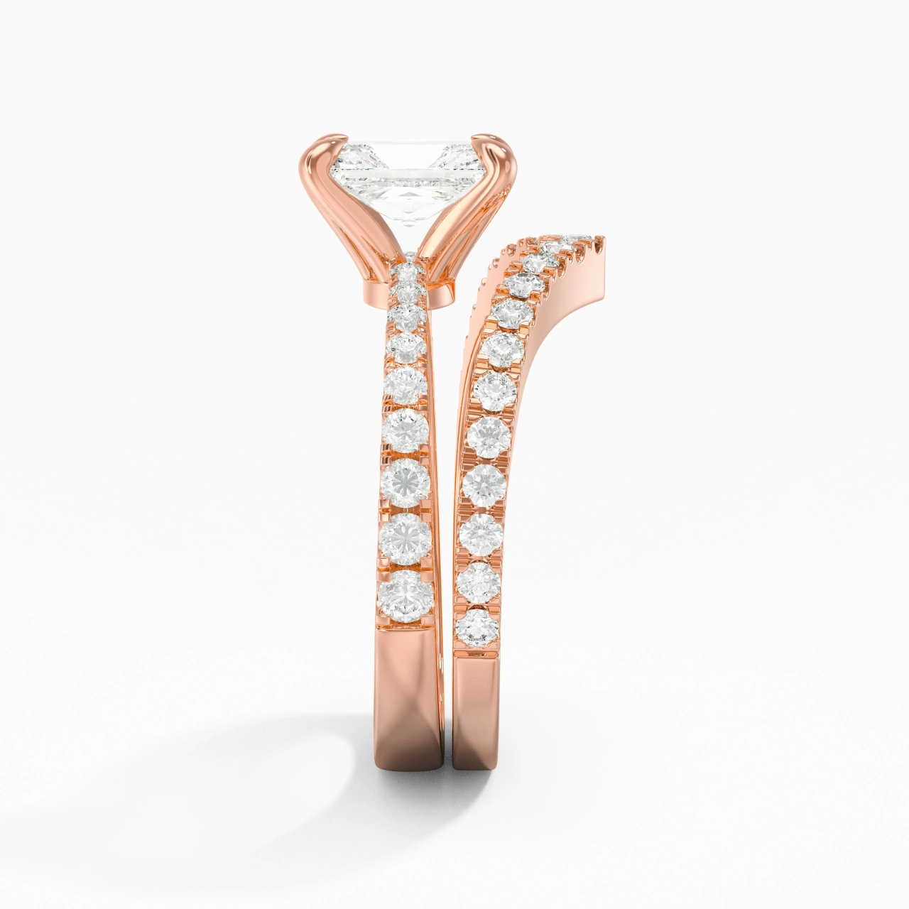 18K Rose Gold Plated Classic Bridal Set