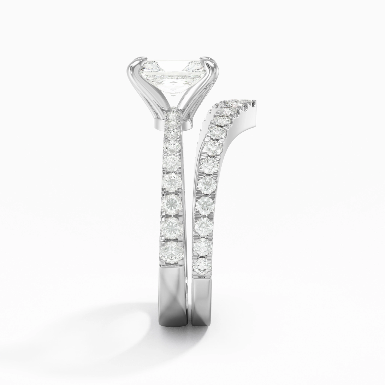 White Gold Plated Classic Bridal Set