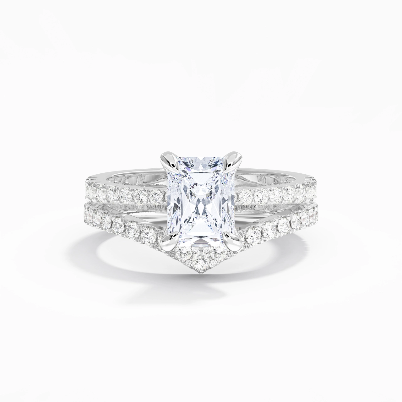 White Gold Plated Classic Bridal Set
