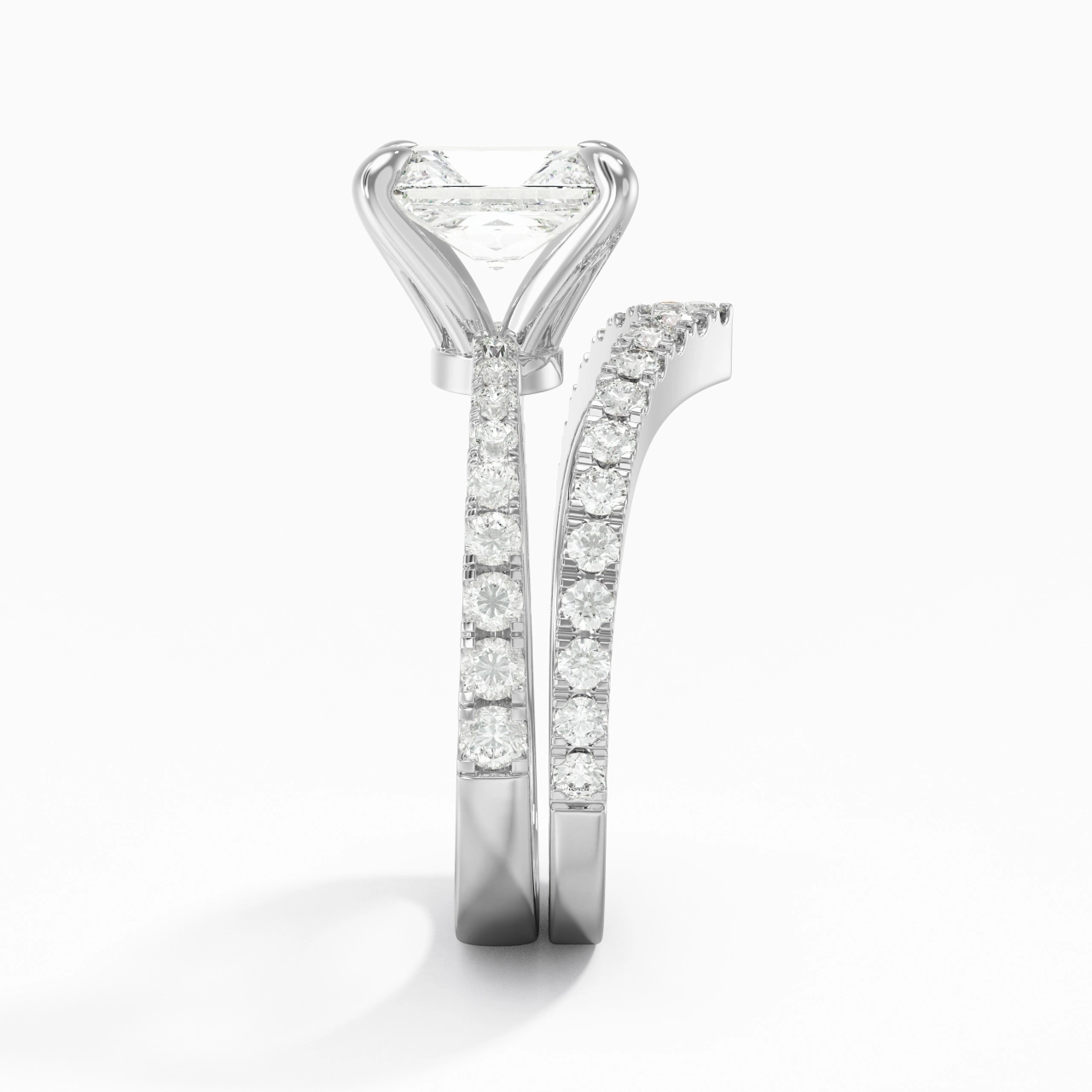 White Gold Plated Classic Bridal Set