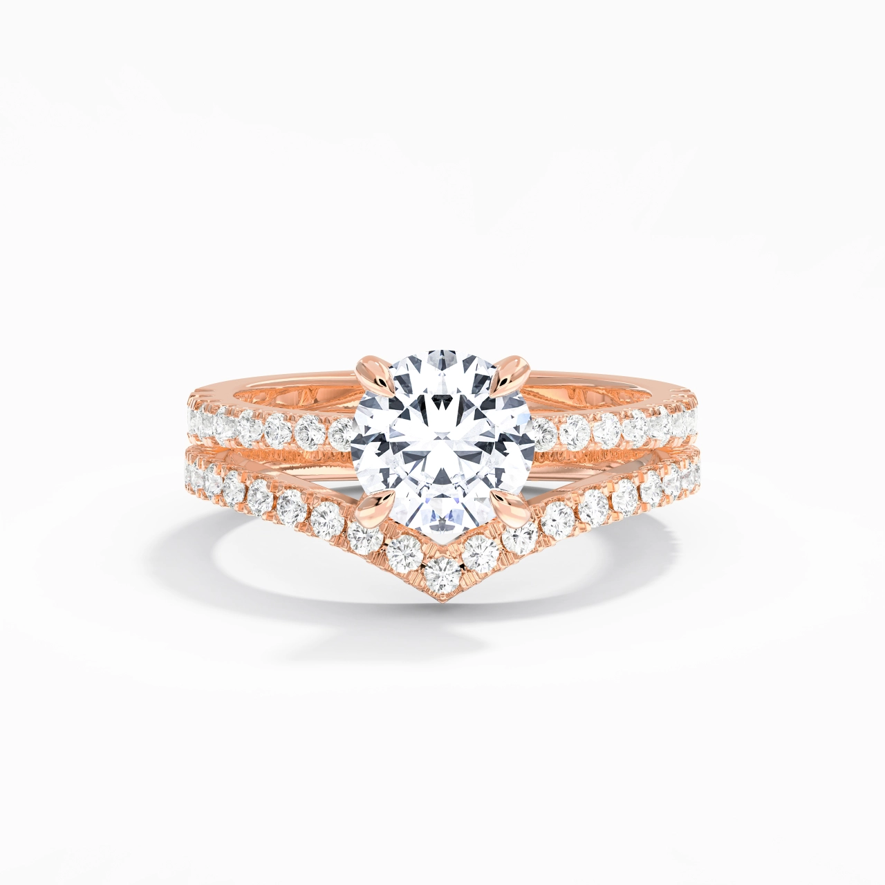 18K Rose Gold Plated Classic Bridal Set