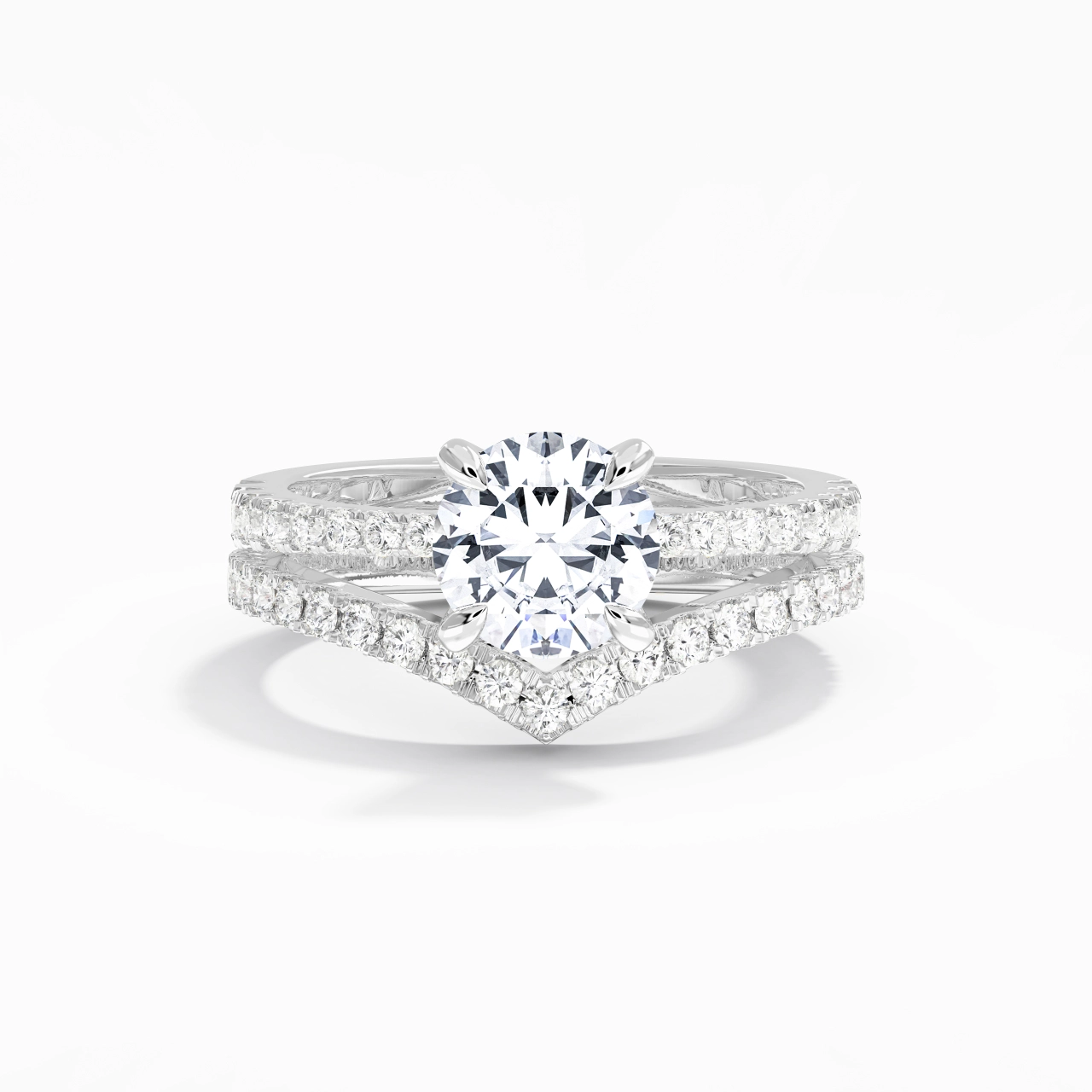White Gold Plated Classic Bridal Set