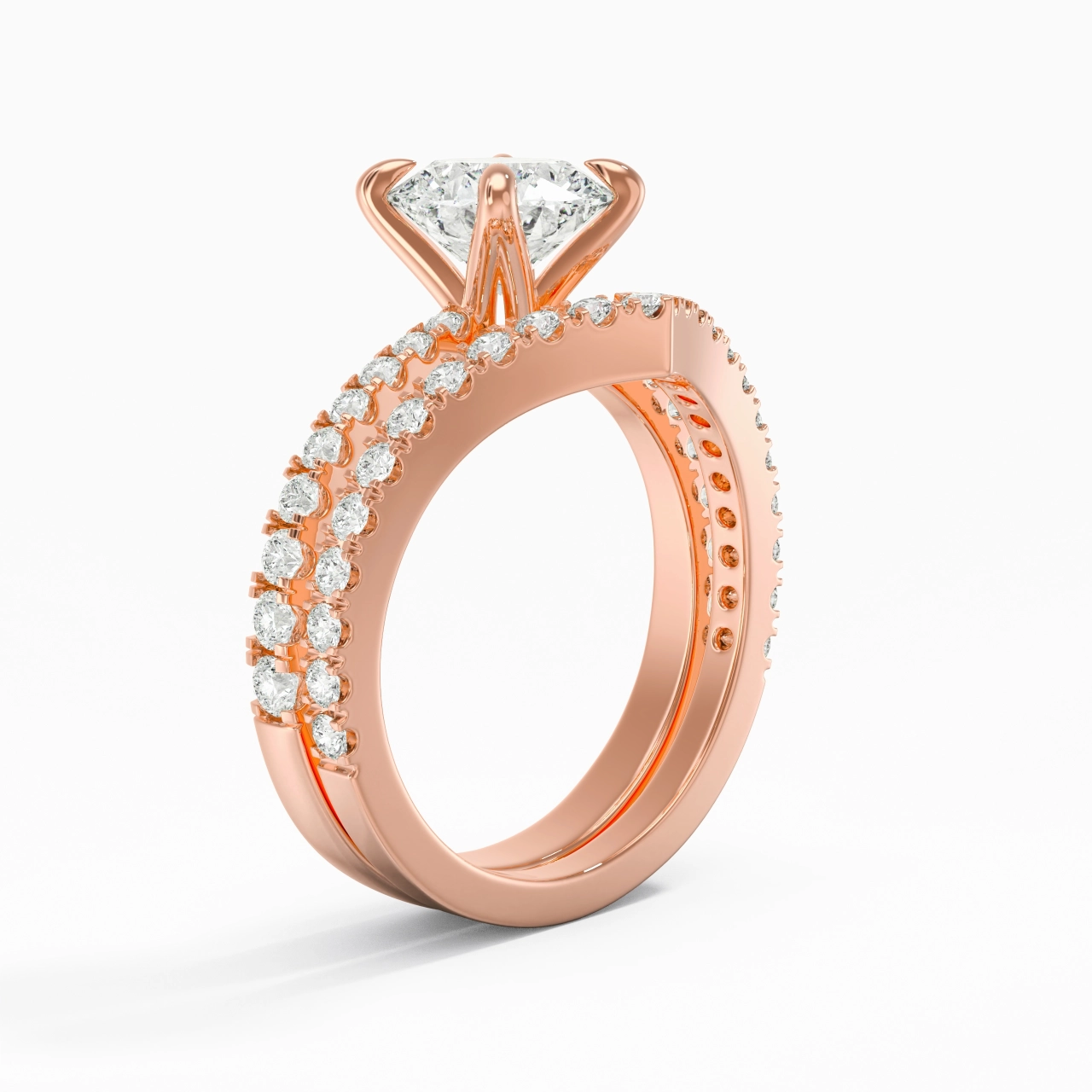 18K Rose Gold Plated Classic Bridal Set
