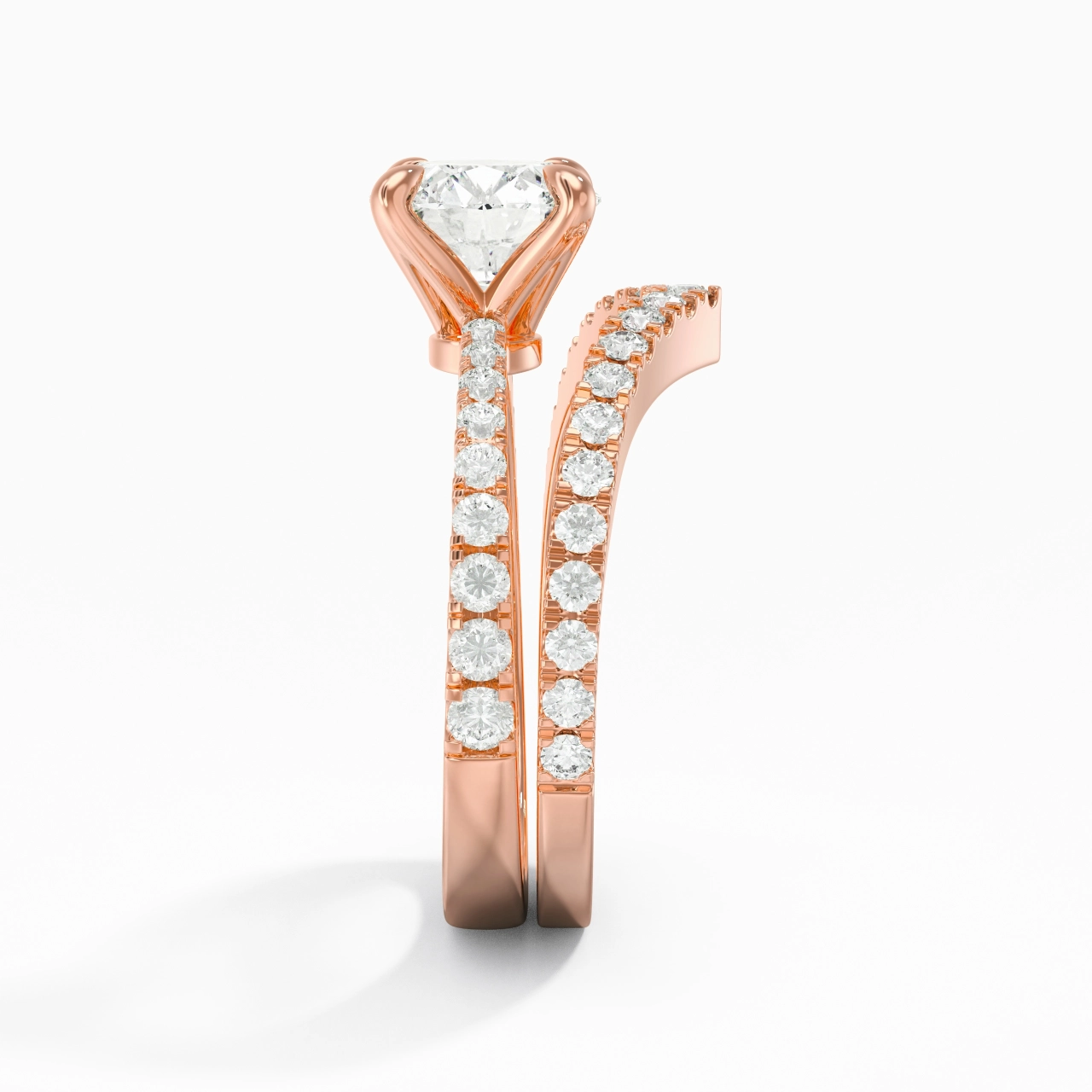 18K Rose Gold Plated Classic Bridal Set