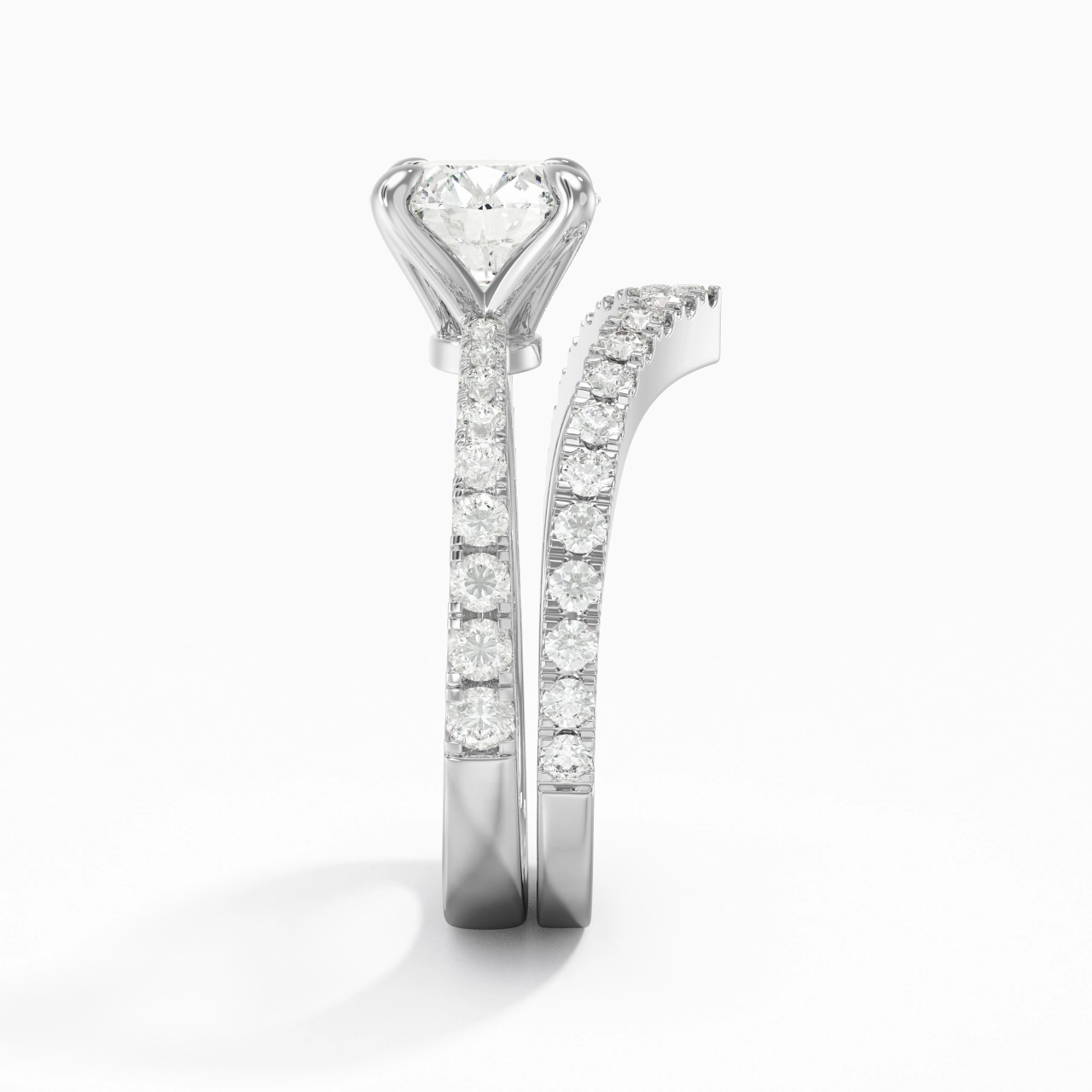 White Gold Plated Classic Bridal Set