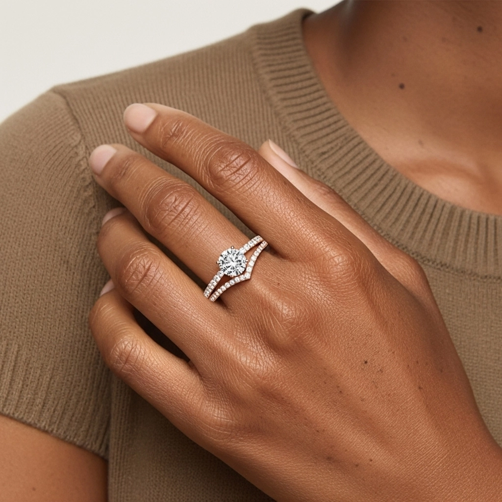 18K Rose Gold Plated Classic Bridal Set