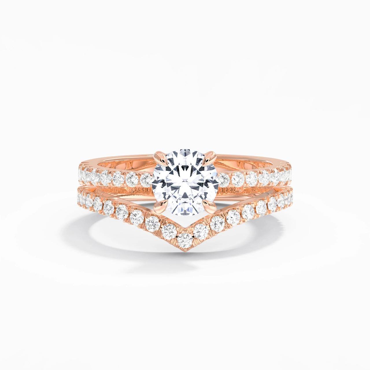 18K Rose Gold Plated Classic Bridal Set