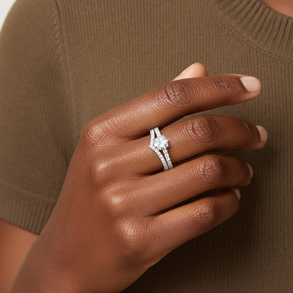 White Gold Plated Classic Bridal Set