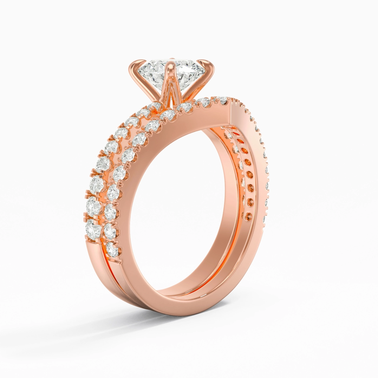18K Rose Gold Plated Classic Bridal Set