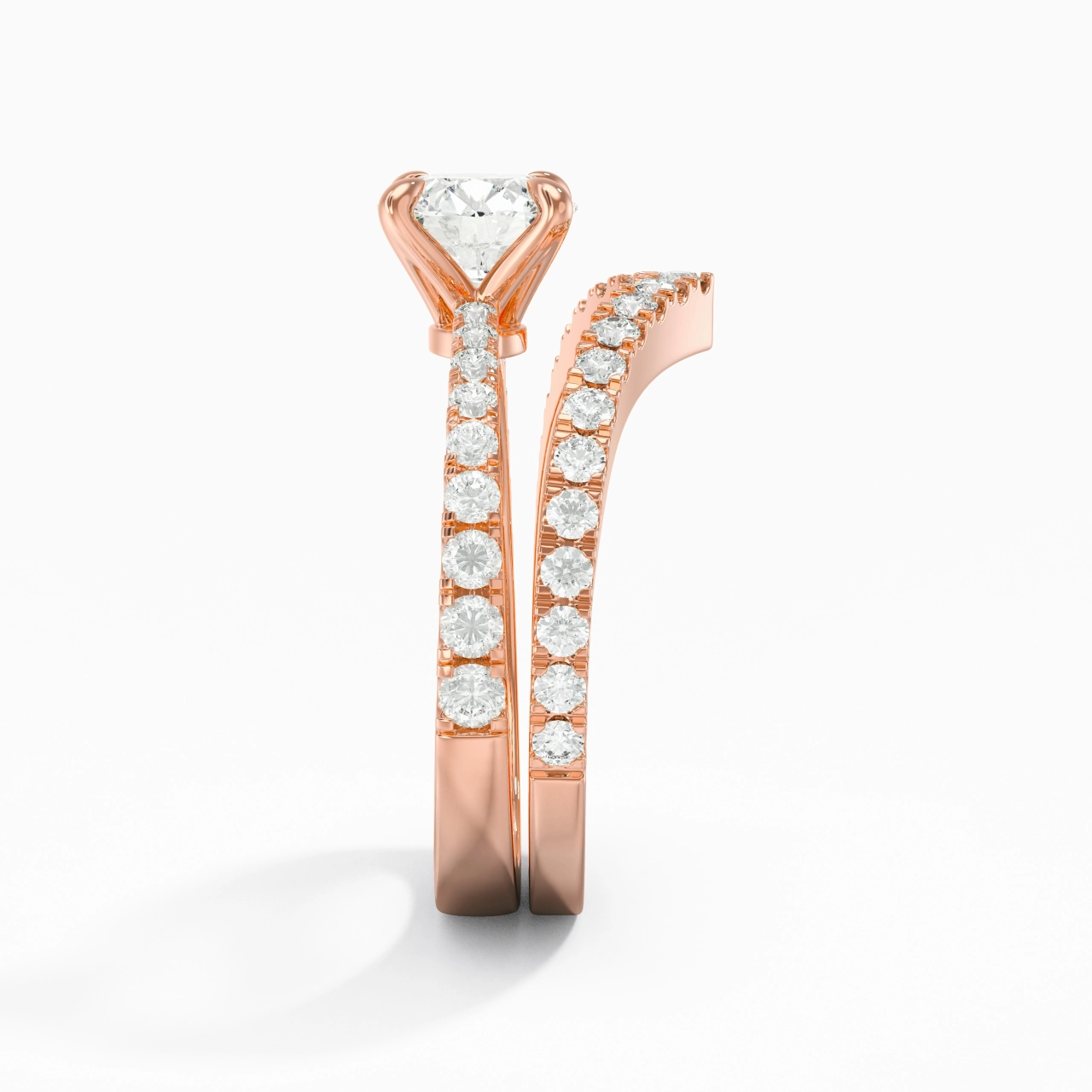 18K Rose Gold Plated Classic Bridal Set