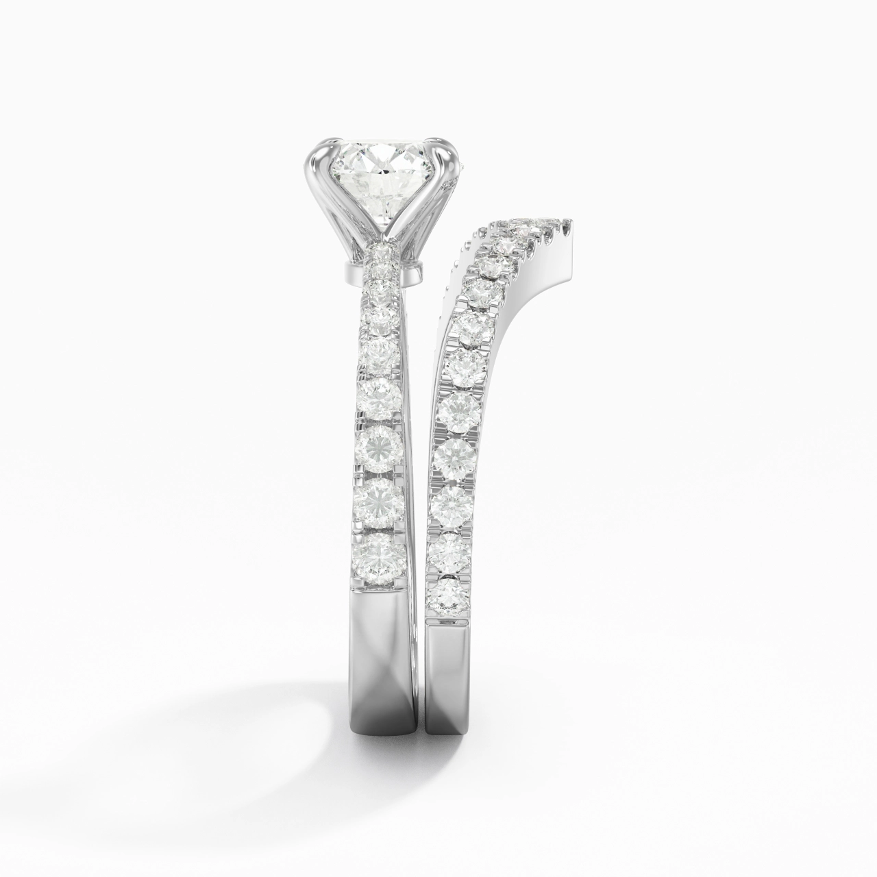 White Gold Plated Classic Bridal Set