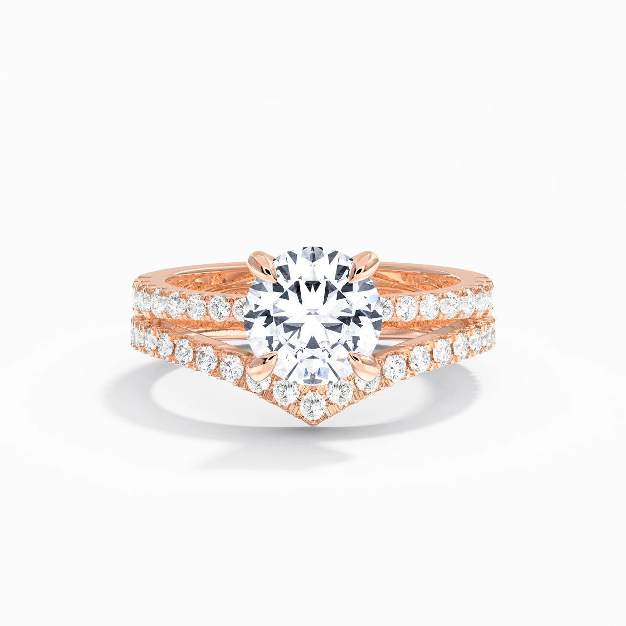 18K Rose Gold Plated Classic Bridal Set