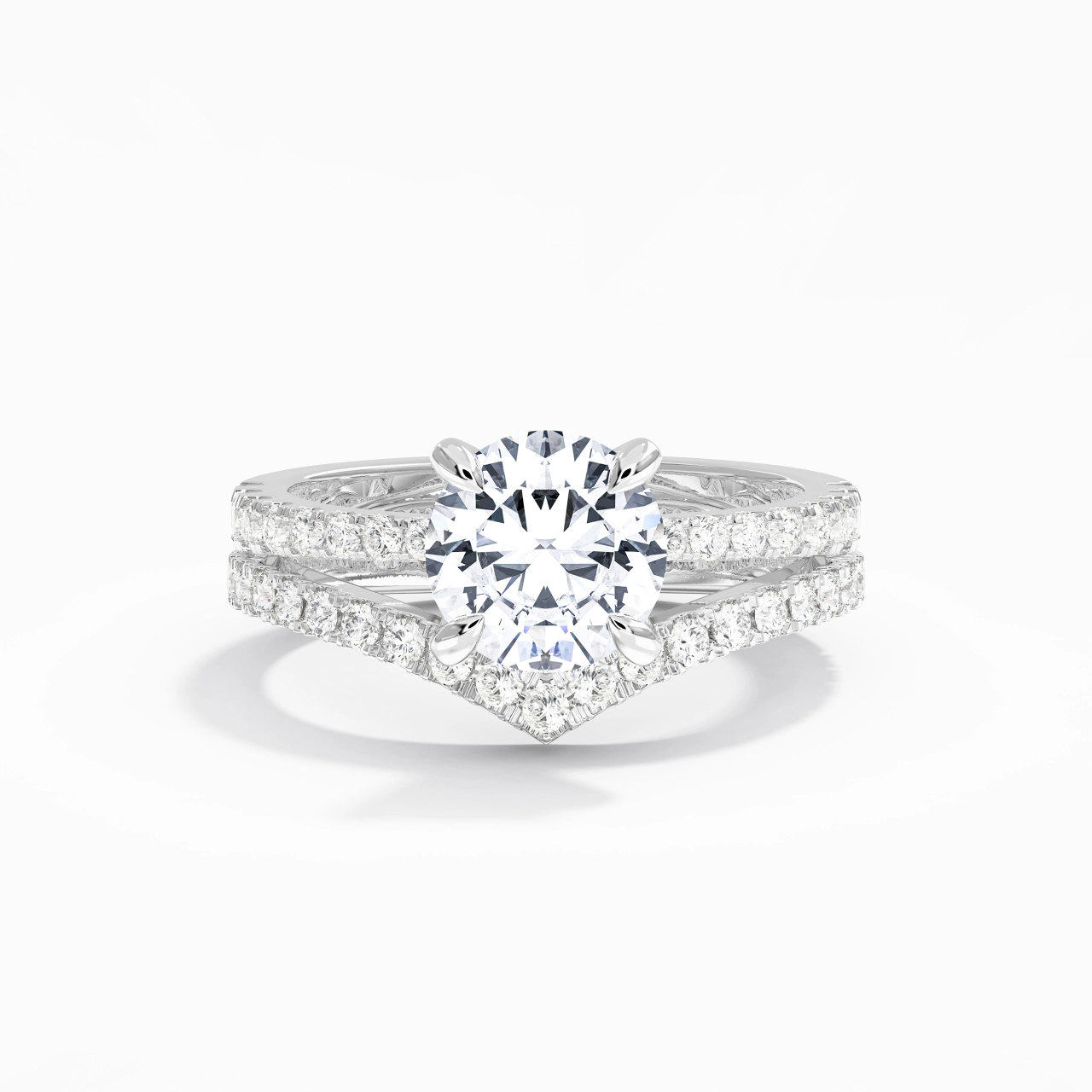 White Gold Plated Classic Bridal Set