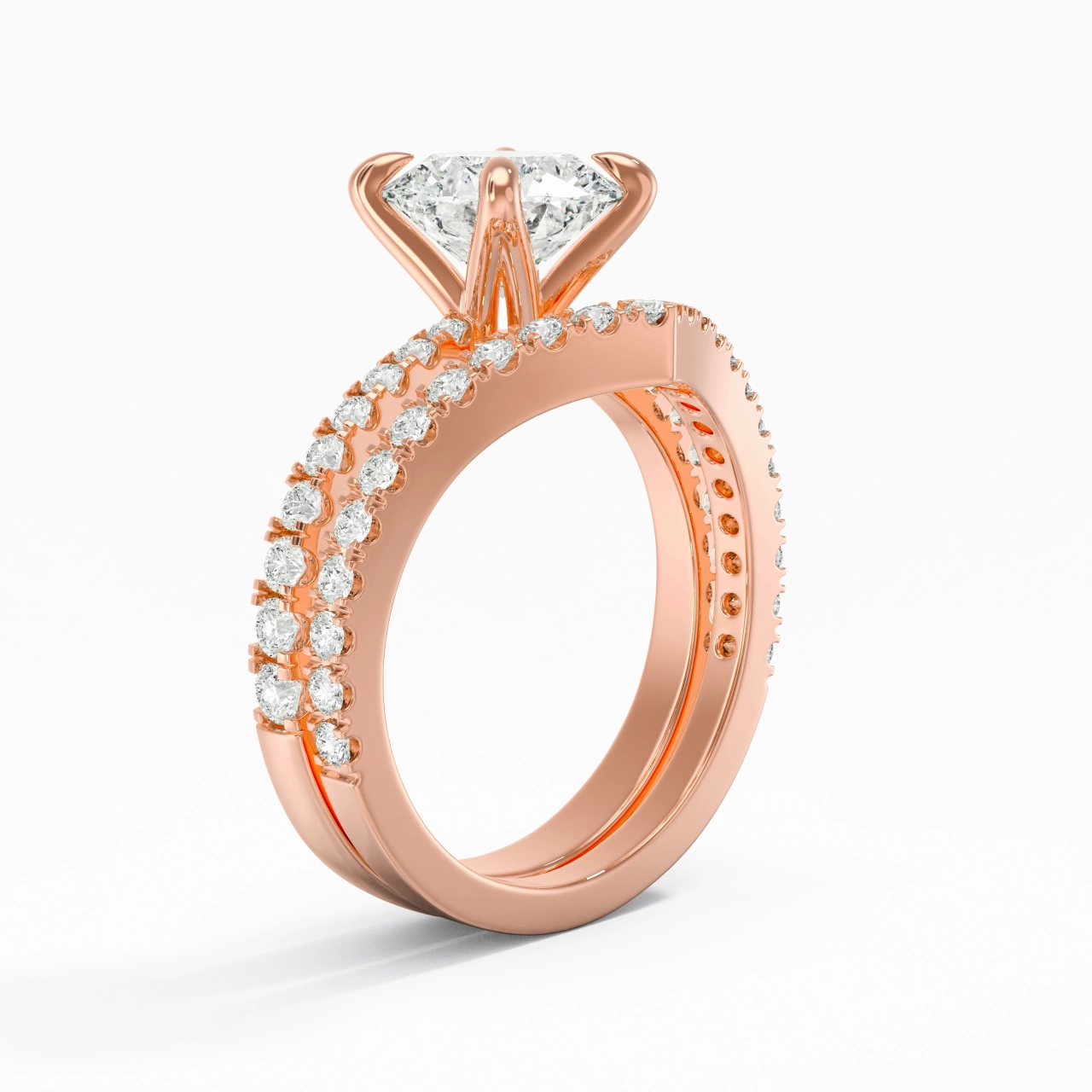 18K Rose Gold Plated Classic Bridal Set